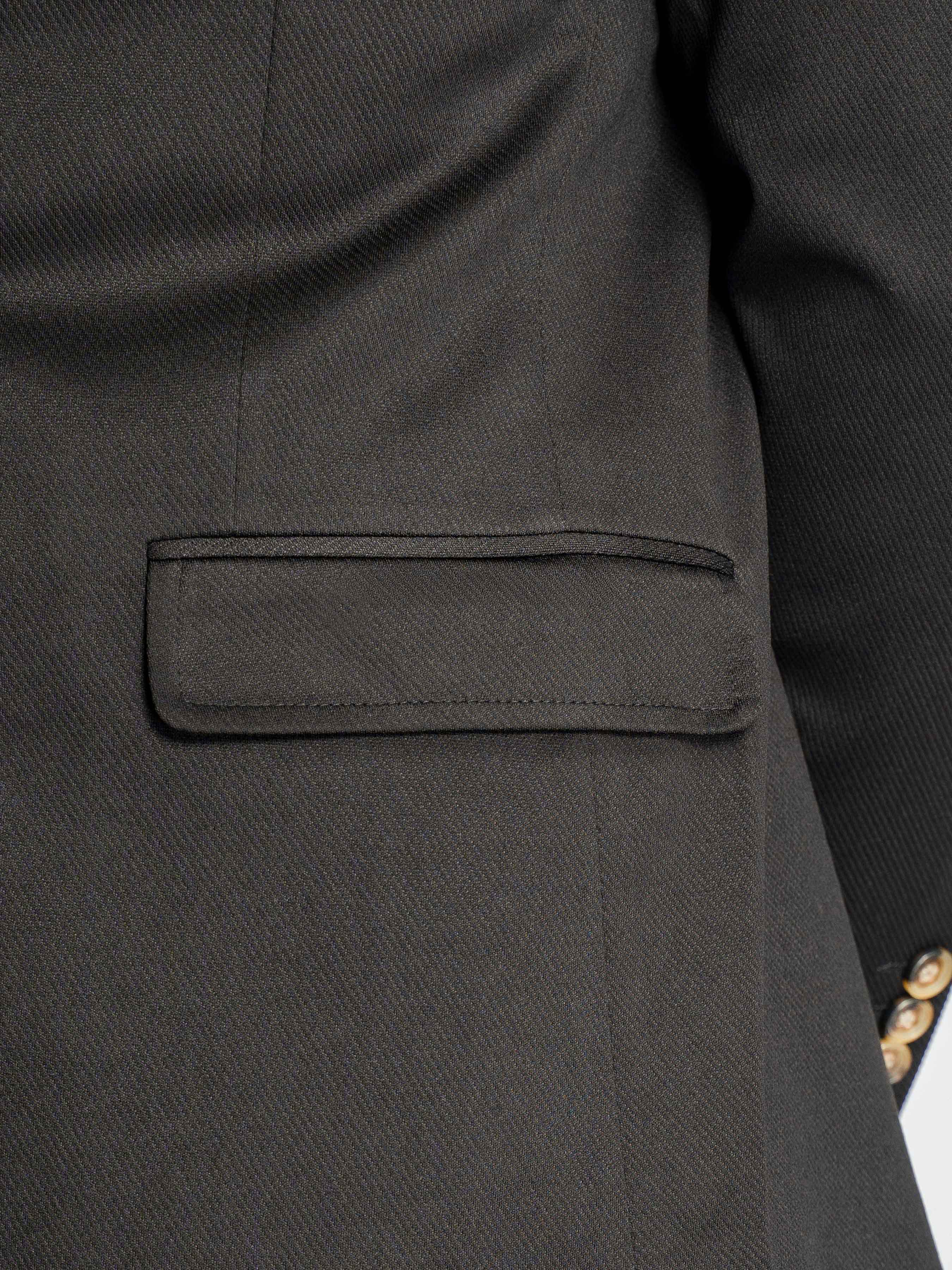 Double Breasted Suit Blazer – Onxy Black (Peak Lapel)