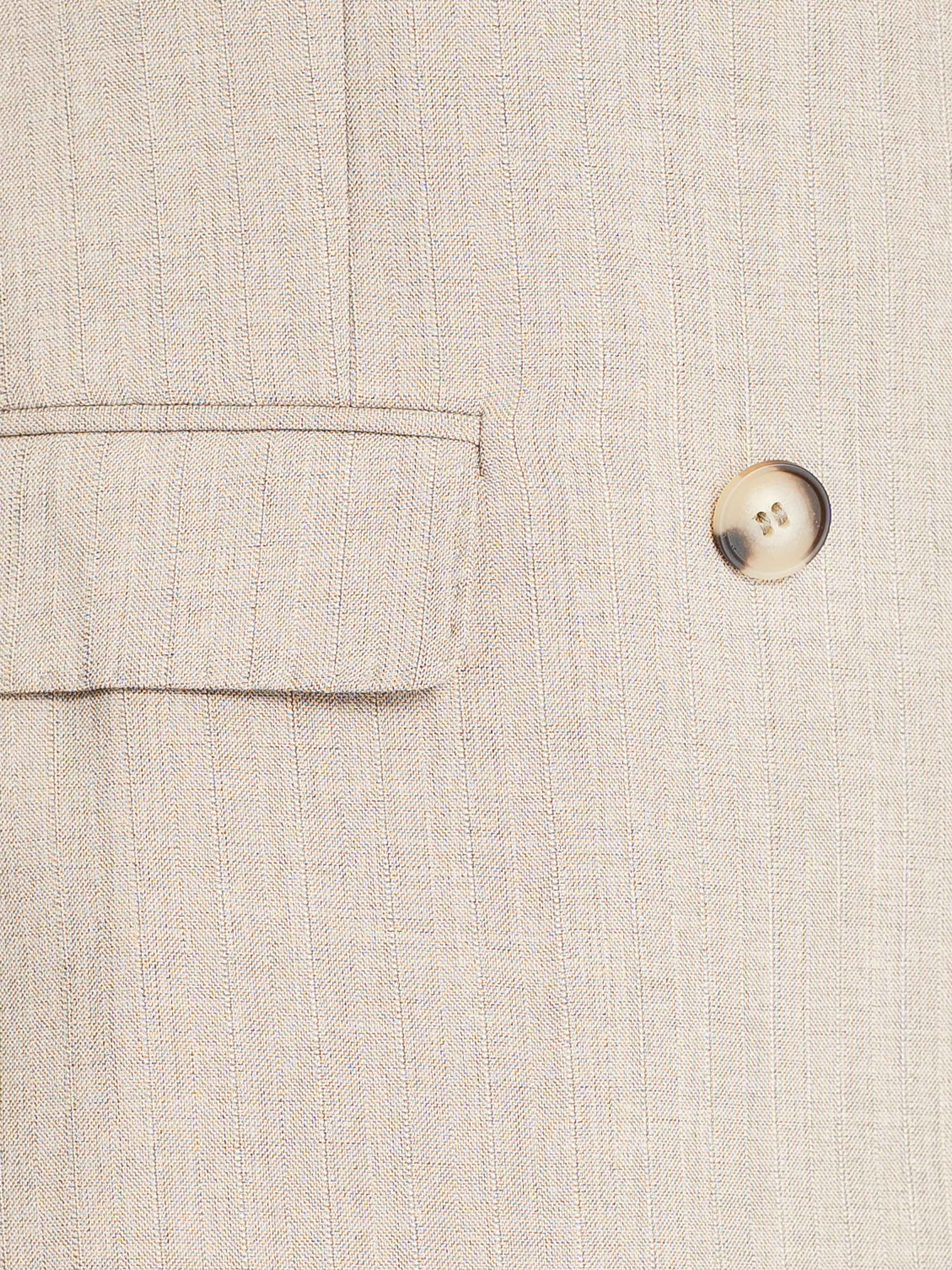 DoubleBreastedSuitBlazerAshSand_PeakLapel_Material - Zeve