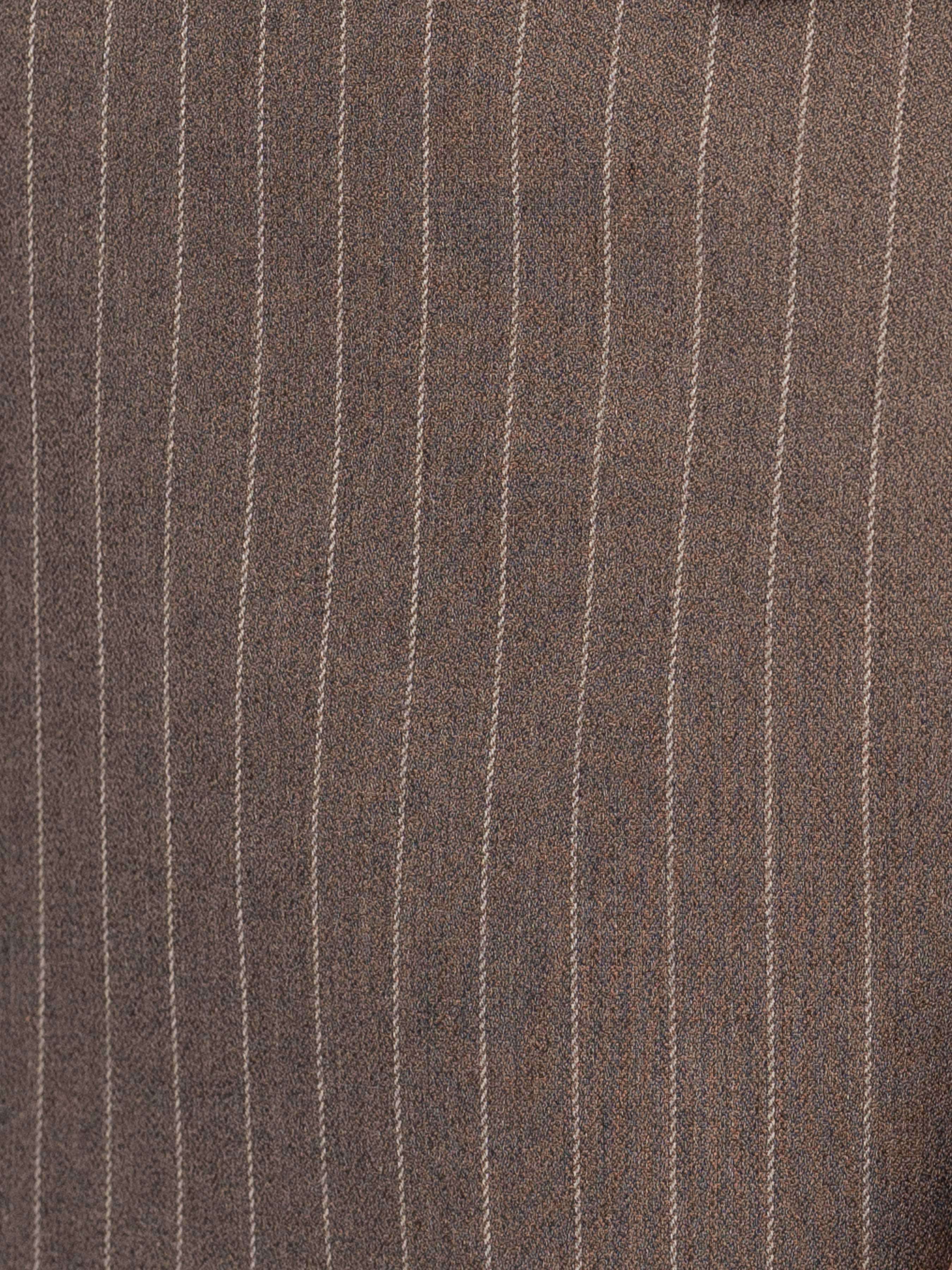 DoubleBreastedSuitBlazerBrownPinstripesPeakLapelMaterial - Zeve