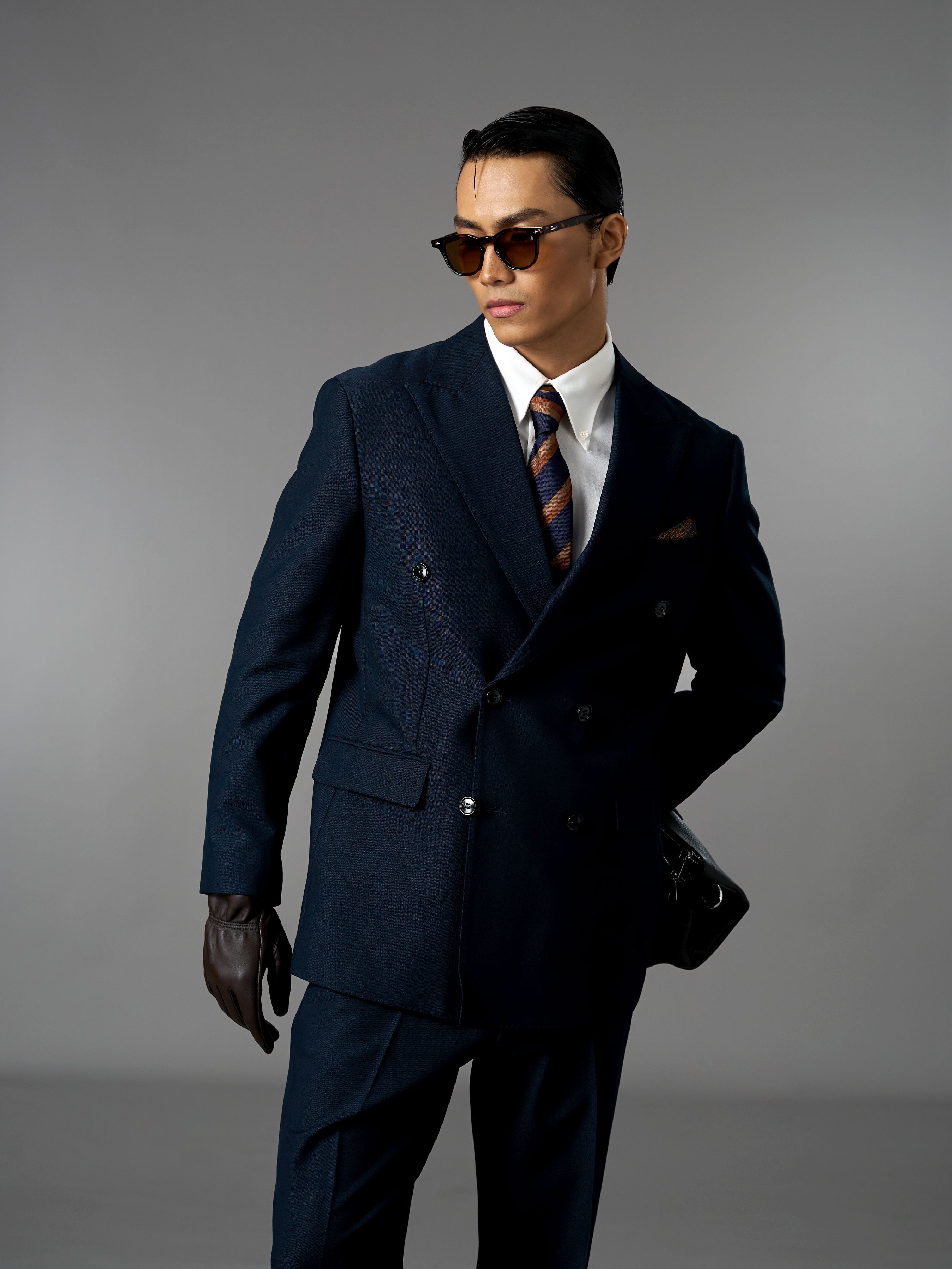 Double Breasted Suit Blazer - Deep Navy (Regular Fit)