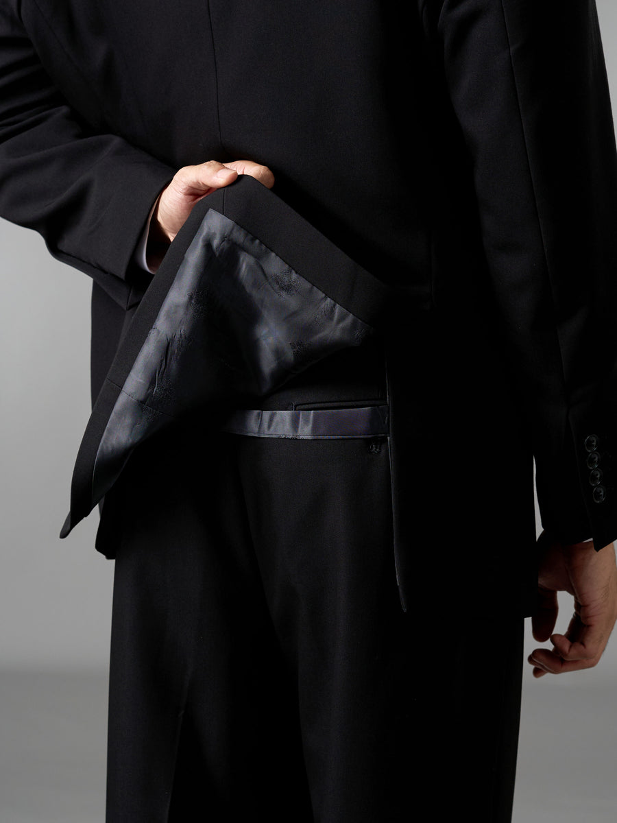 Double Breasted Suit Blazer - Midnight Black (Regular Fit)