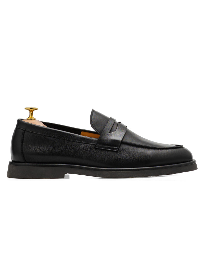 Eldon Penny Loafer - Solid Black Leather