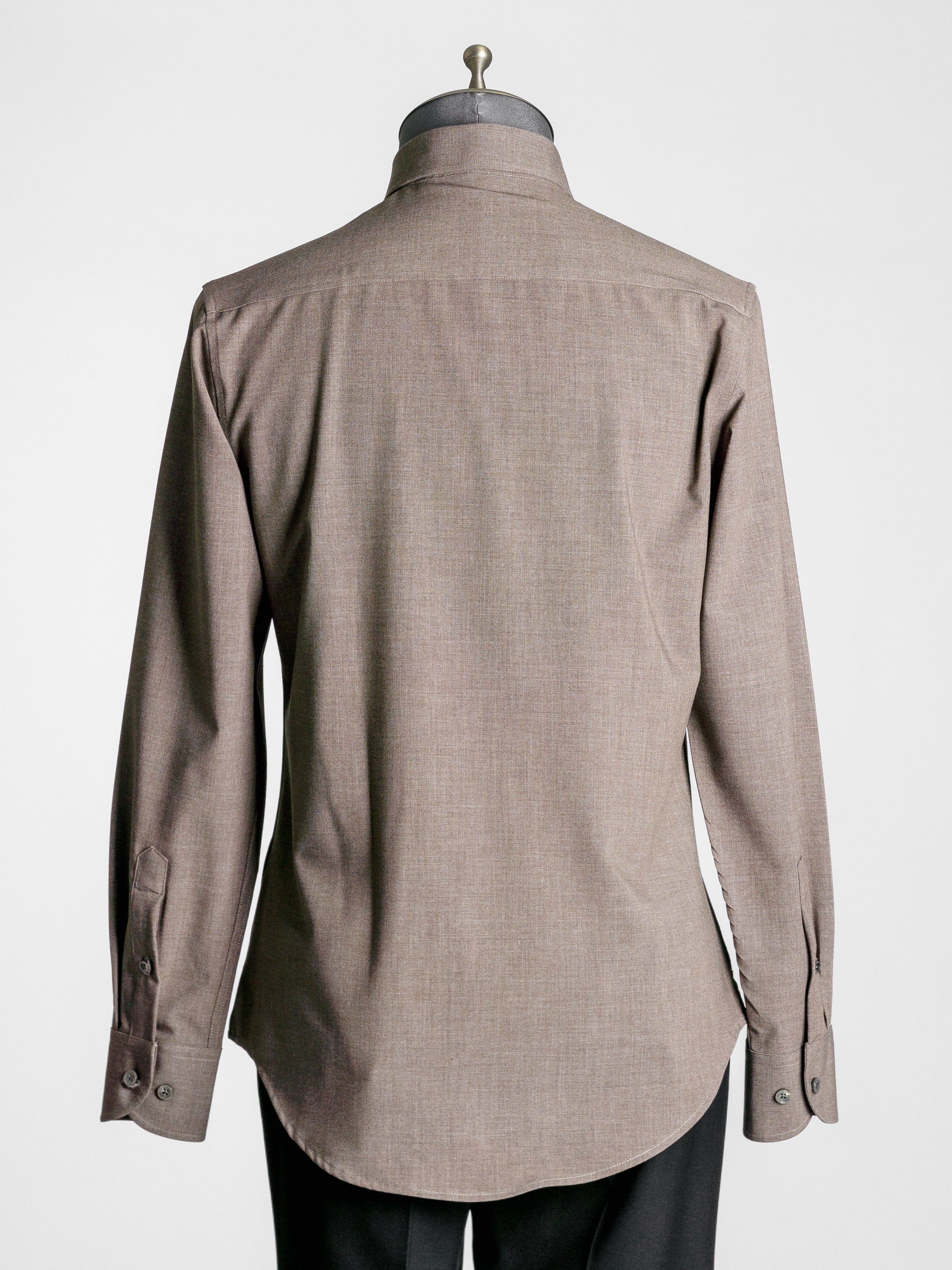 Elio-Formal-Shirt-Coffee-Button-Down-Collar-Back - Zeve