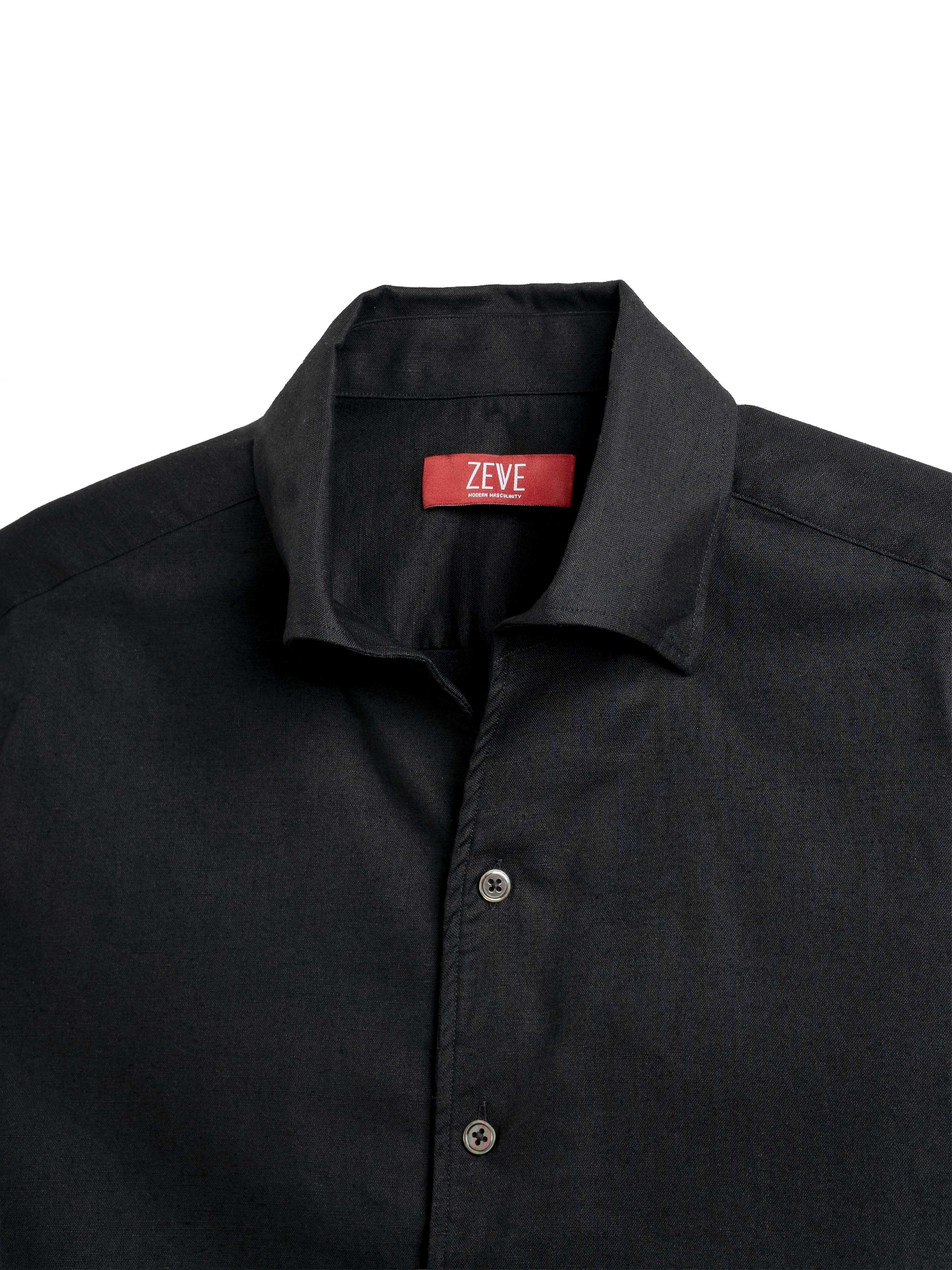 Emanuel Shirt - Black One-piece Collar