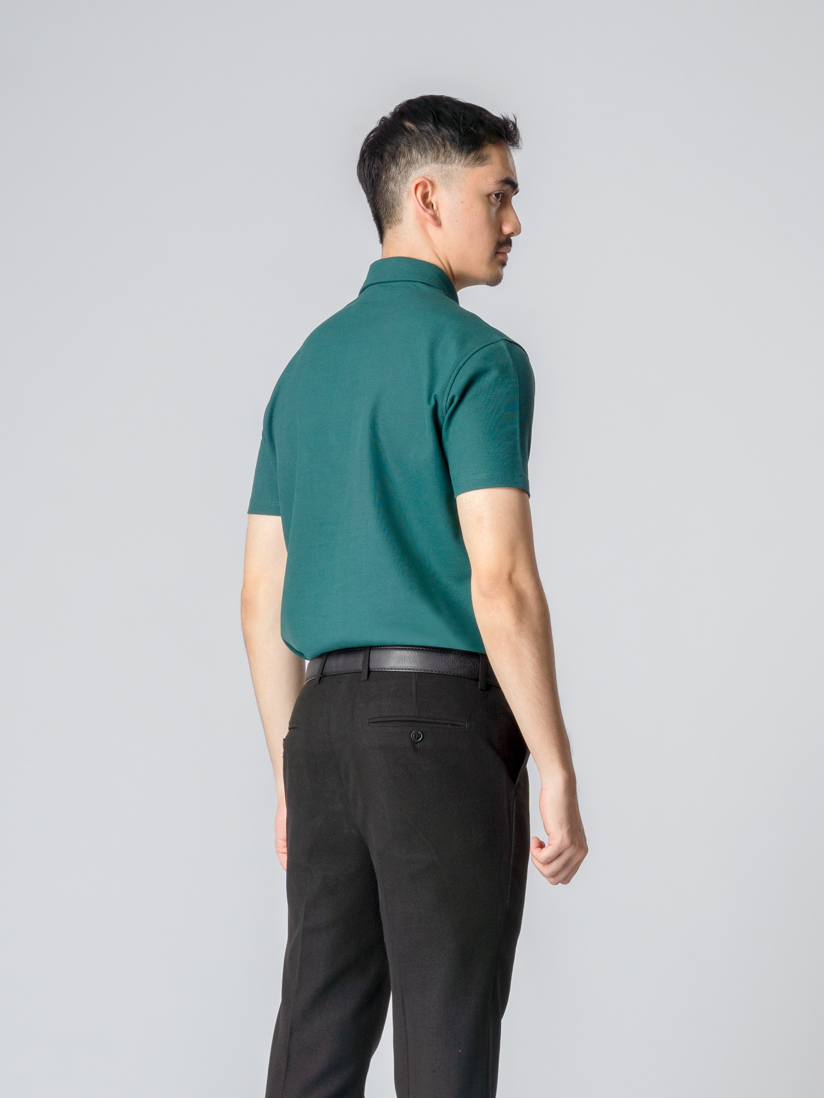 Emerald-Green-Polo-Button-Down-Short-3 - Zeve