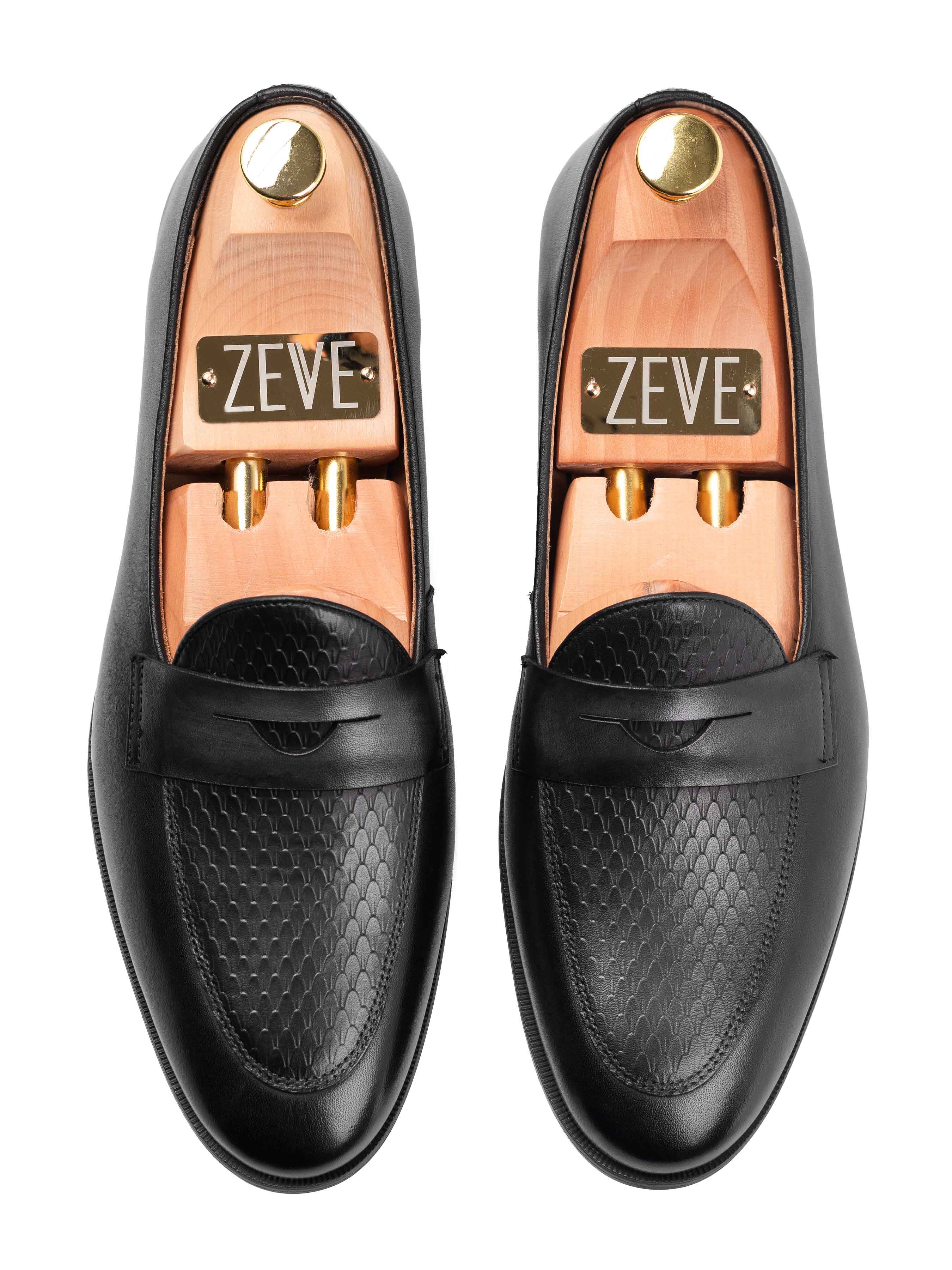 Enzo-Belgian-Loafer-Black-Grey-Top-_1 - Zeve