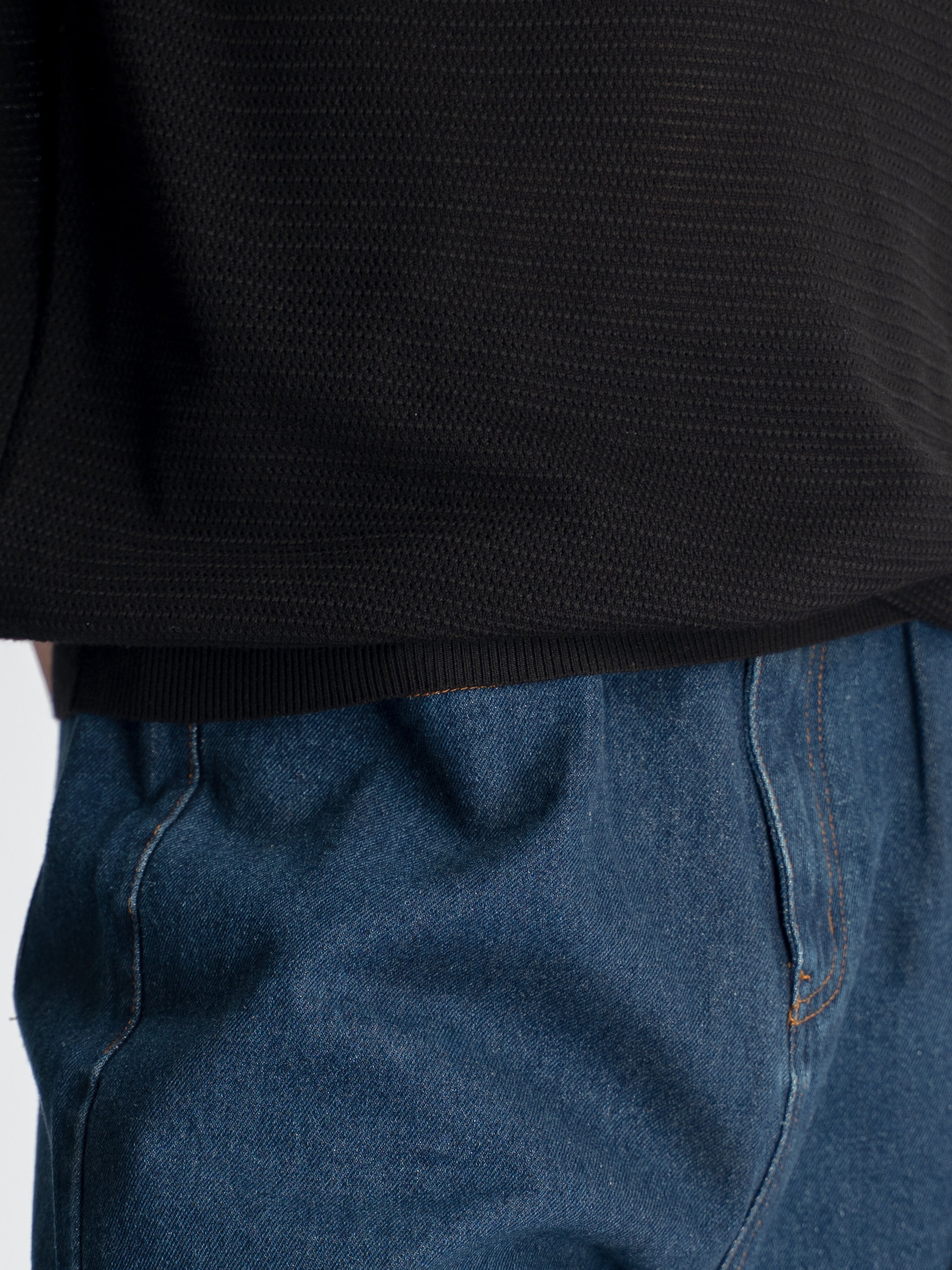 Ezra Knit Polo Tee - Black