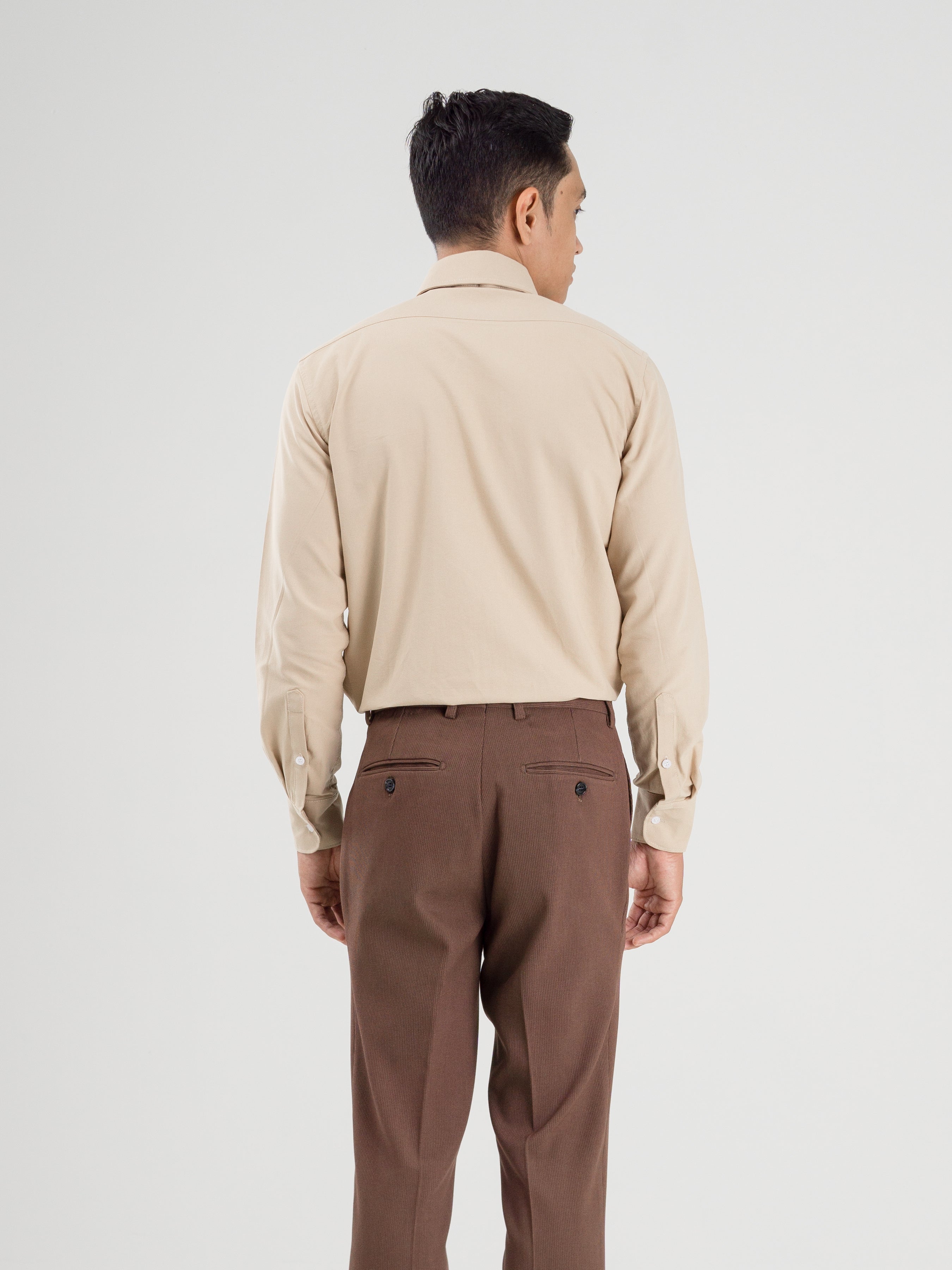 Formal-Shirt-Beige-Oxford-Button-Down-Collar_01 - Zeve