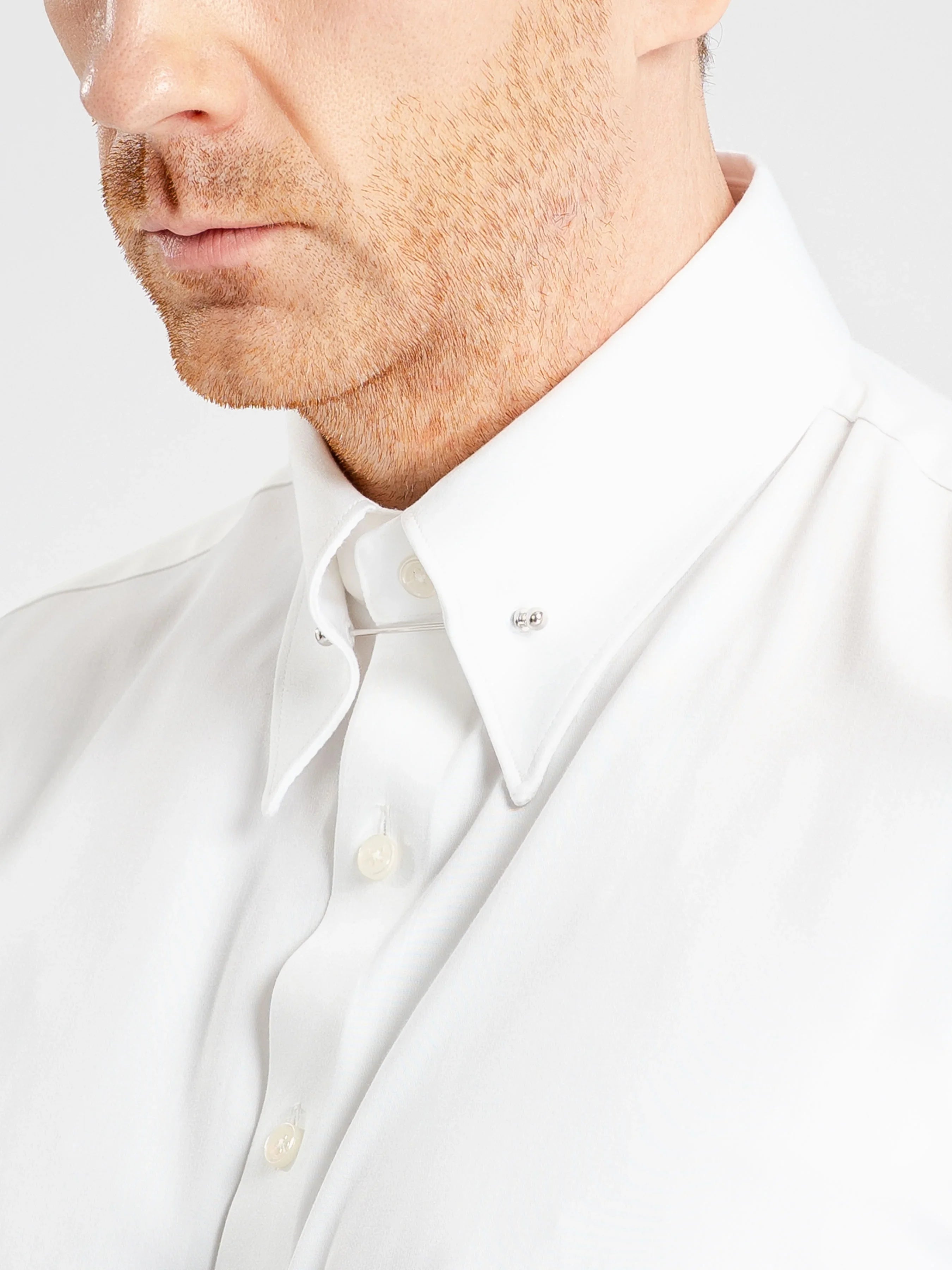 Formal Shirt - White Pinned-Collar