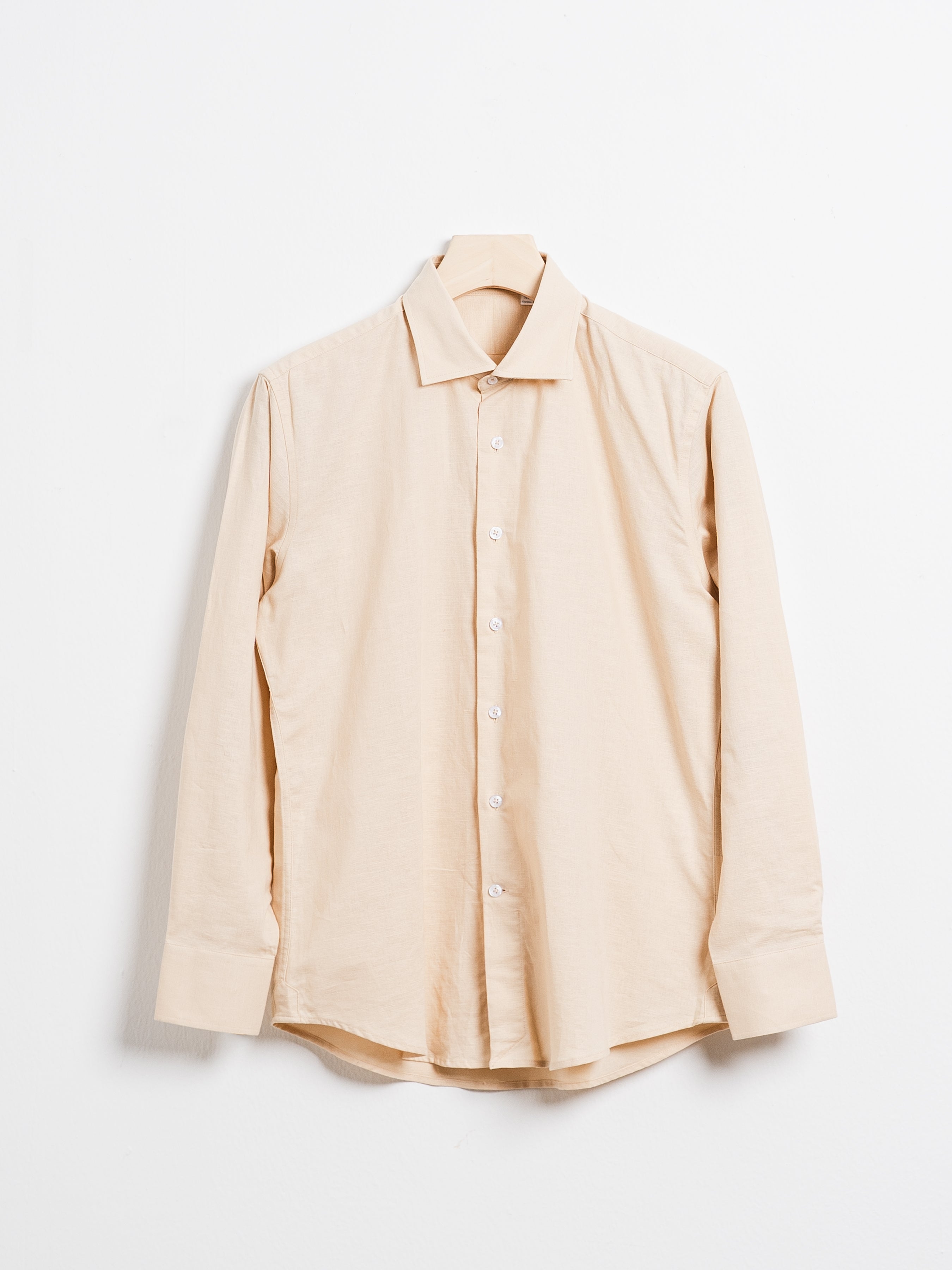 Franco Linen Shirt - Beige Windsor Collar