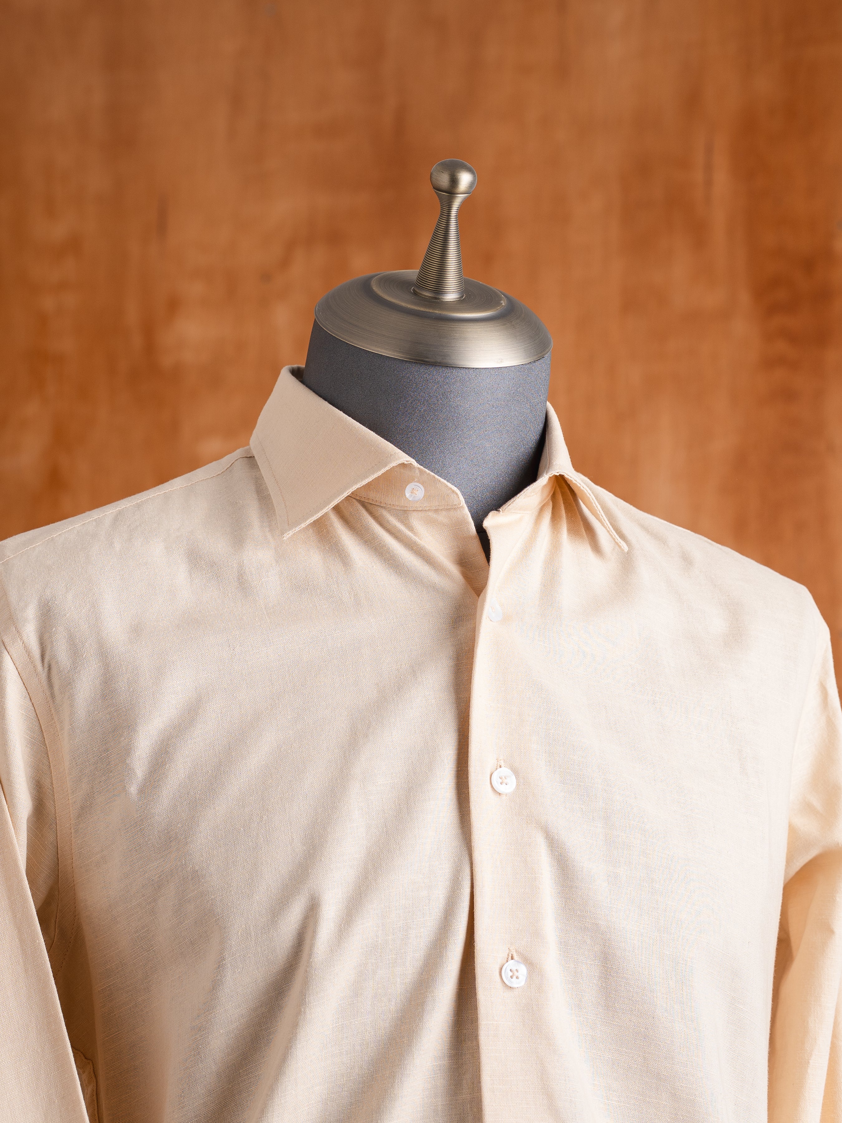 Franco Linen Shirt - Beige Windsor Collar
