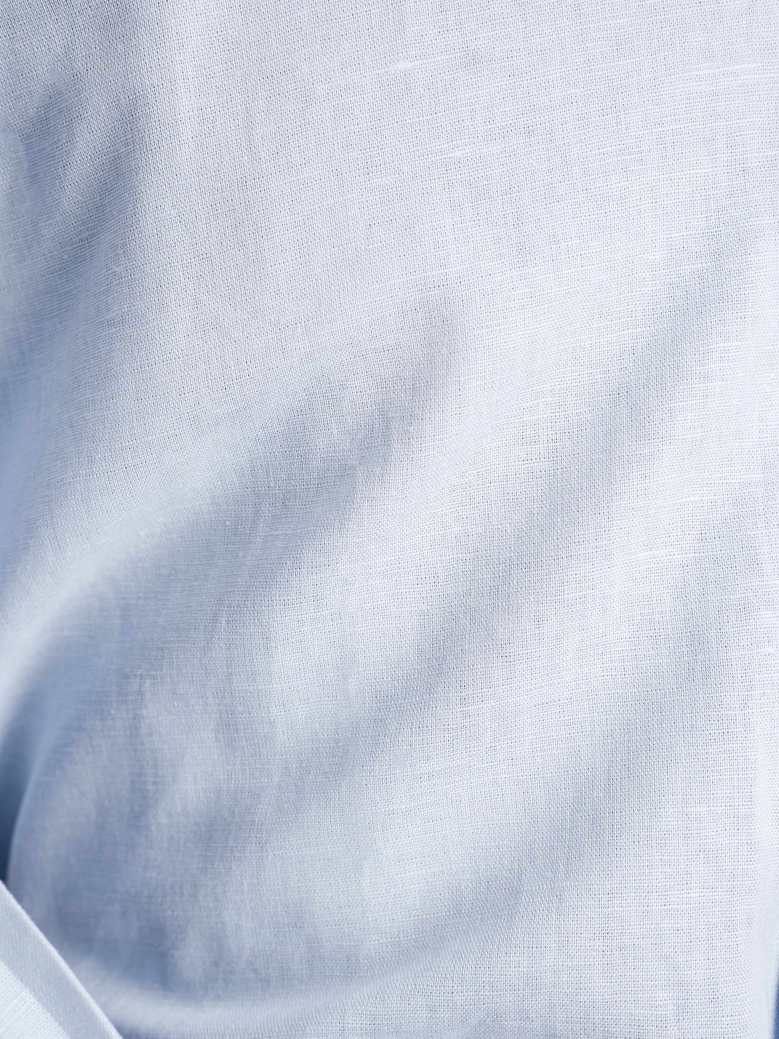 Franco Linen Shirt - Light Blue Windsor Collar