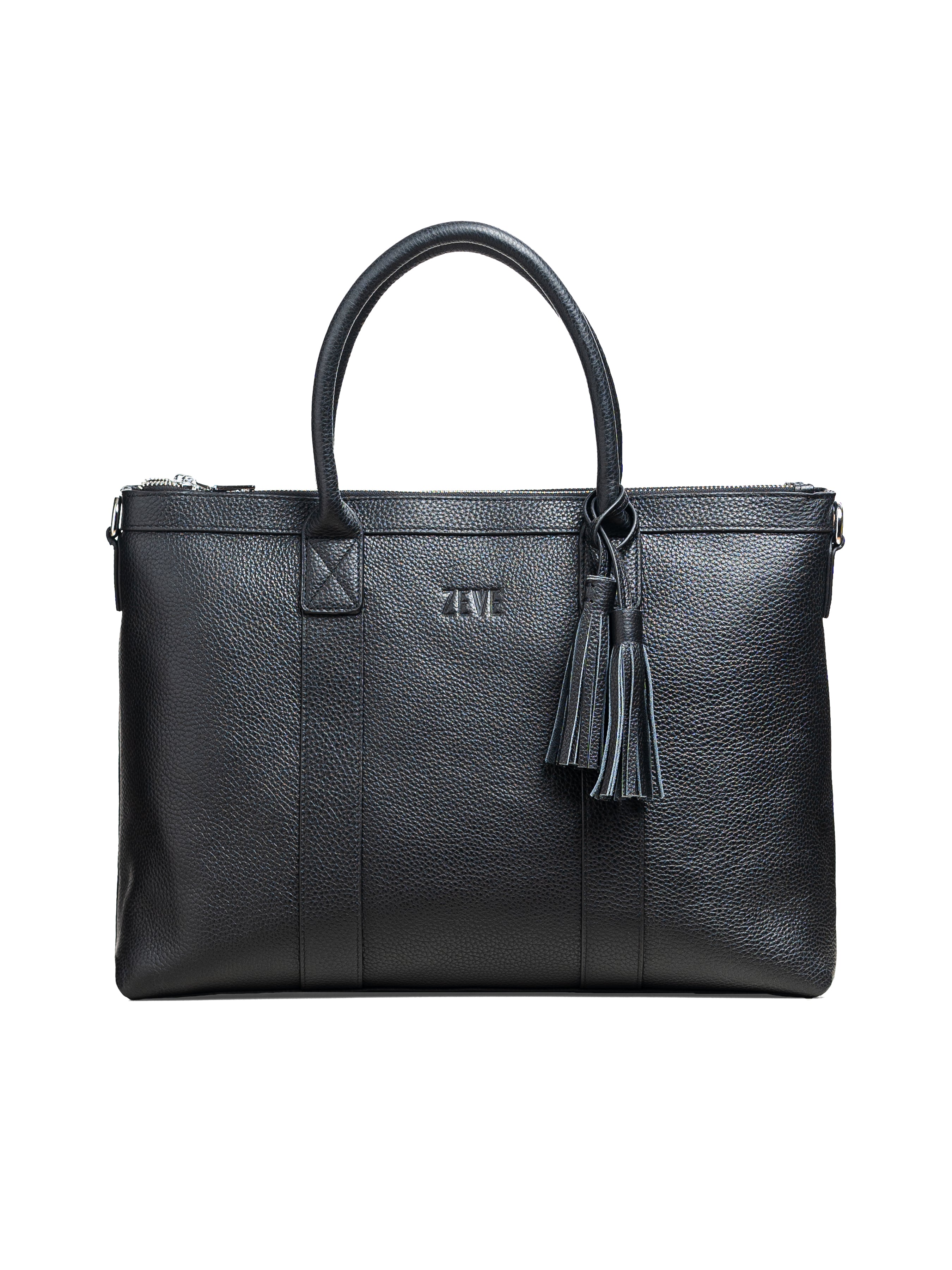 FrontBellagioBriefcaseBlackGrainPebbleLeather_9c4a516f-d45a-4bd3-b6c1-5c5d0f3922f8 - Zeve