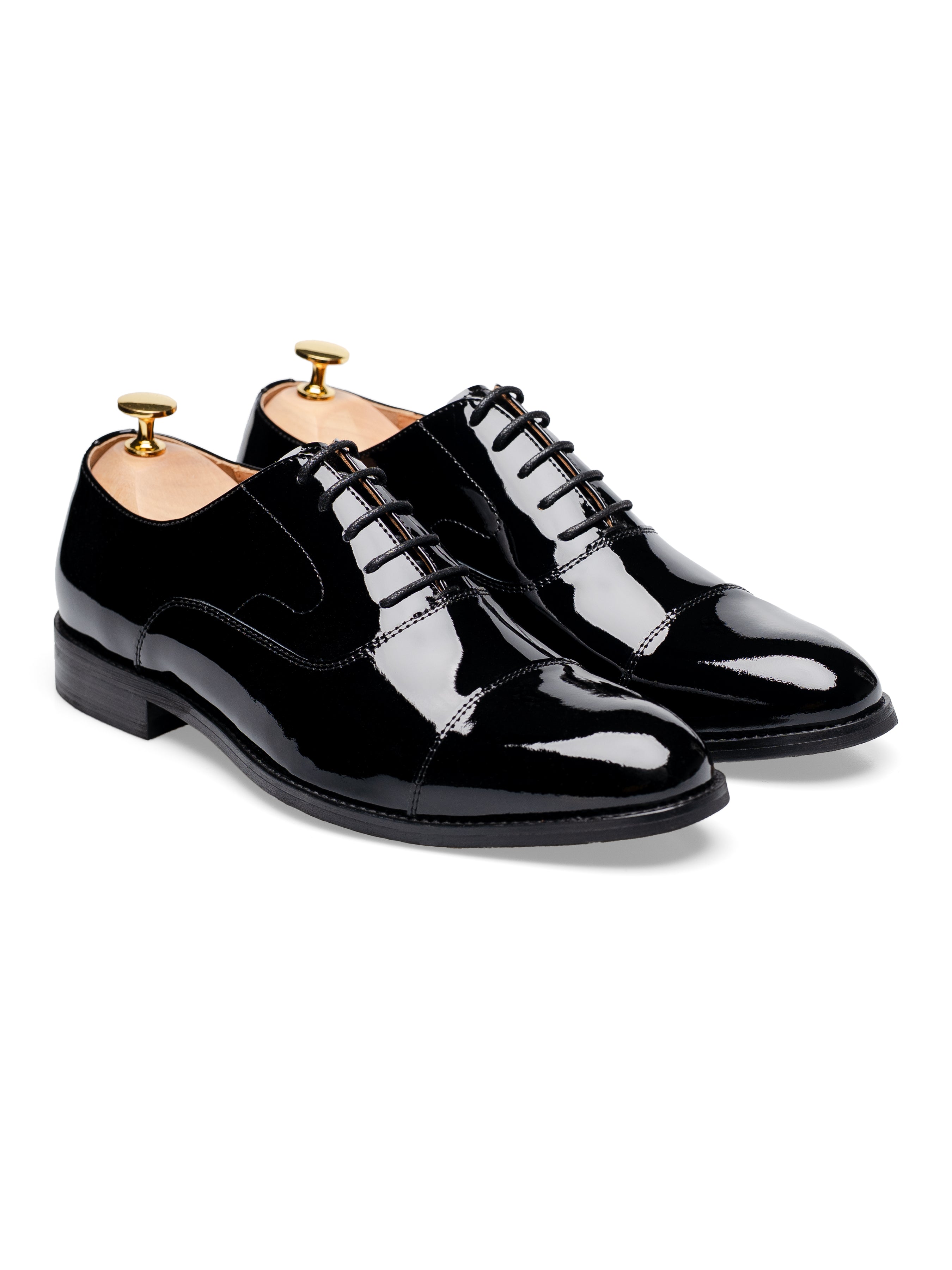 Oxford Cap Toe Tux - Black Patent Leather