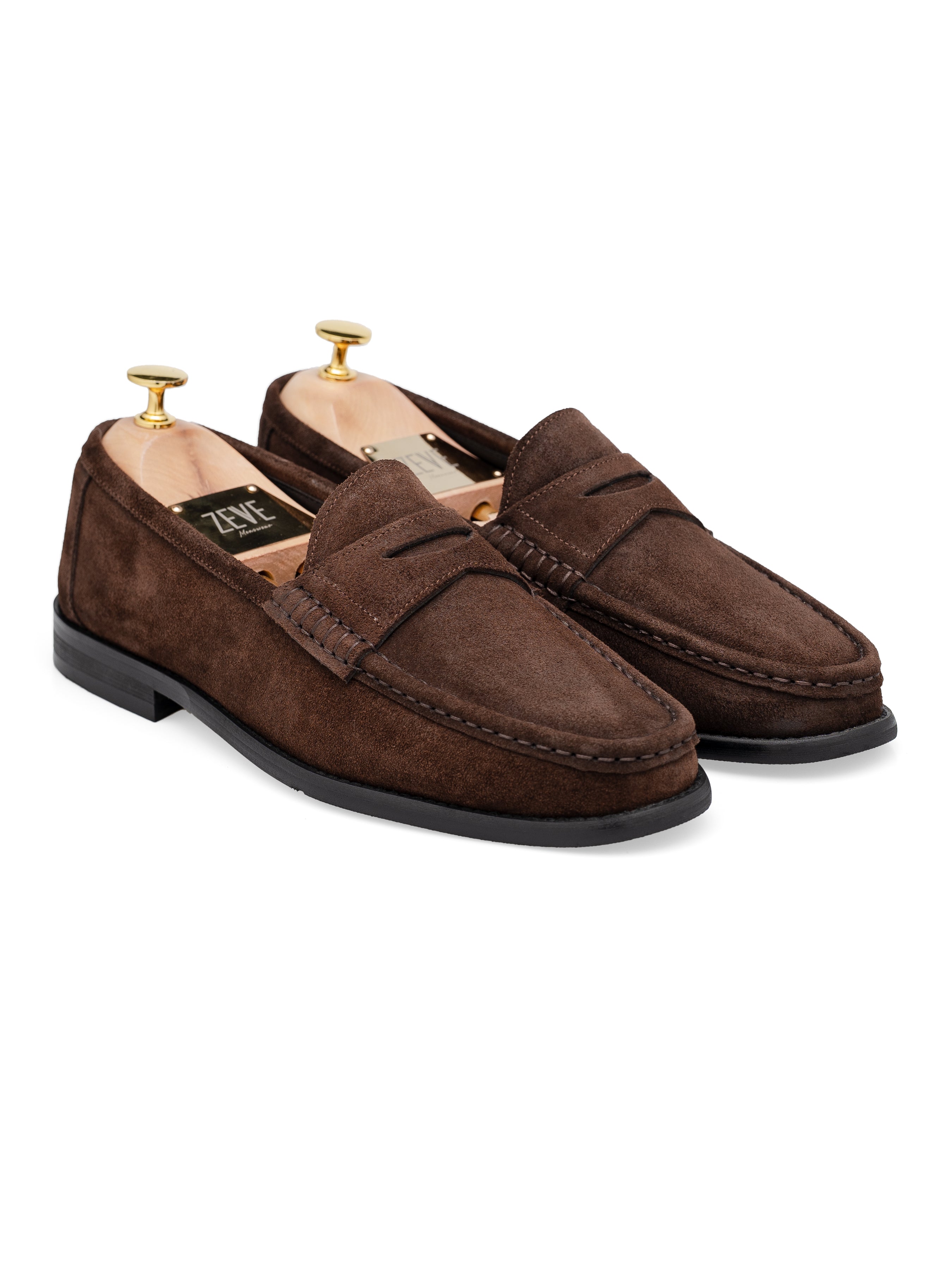 Penny Moccasin Loafer - Tobacco Brown Suede Leather