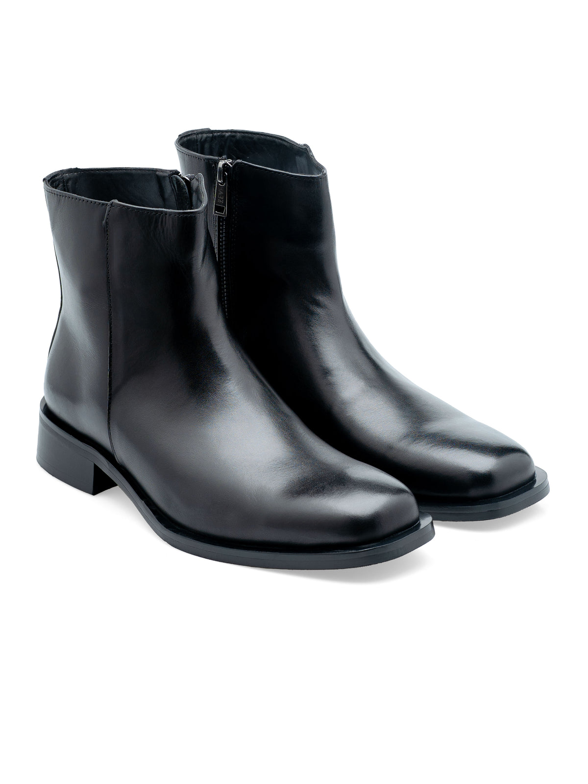 FrontVelascoZipBootsSolidBlack_b5dfb726-f153-4bbc-a688-7bcac608d7bc - Zeve