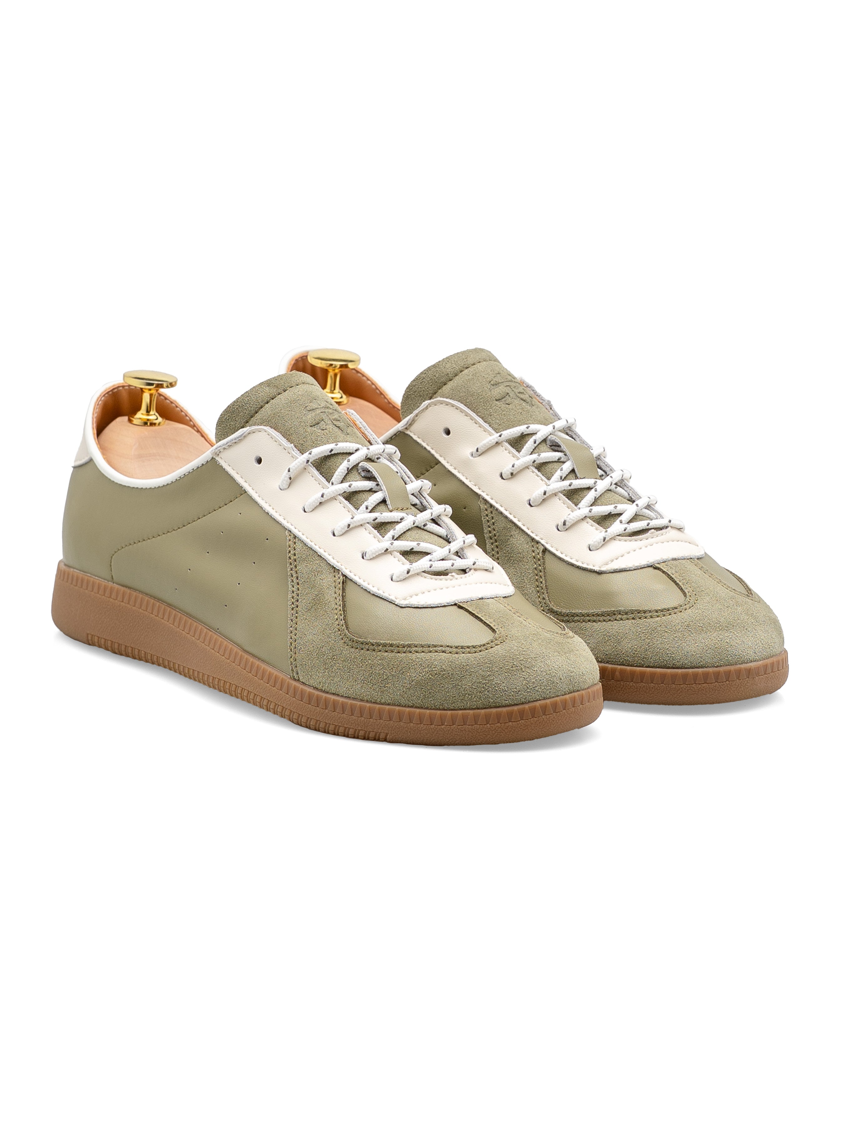 Zeve Trainers - Green White Suede