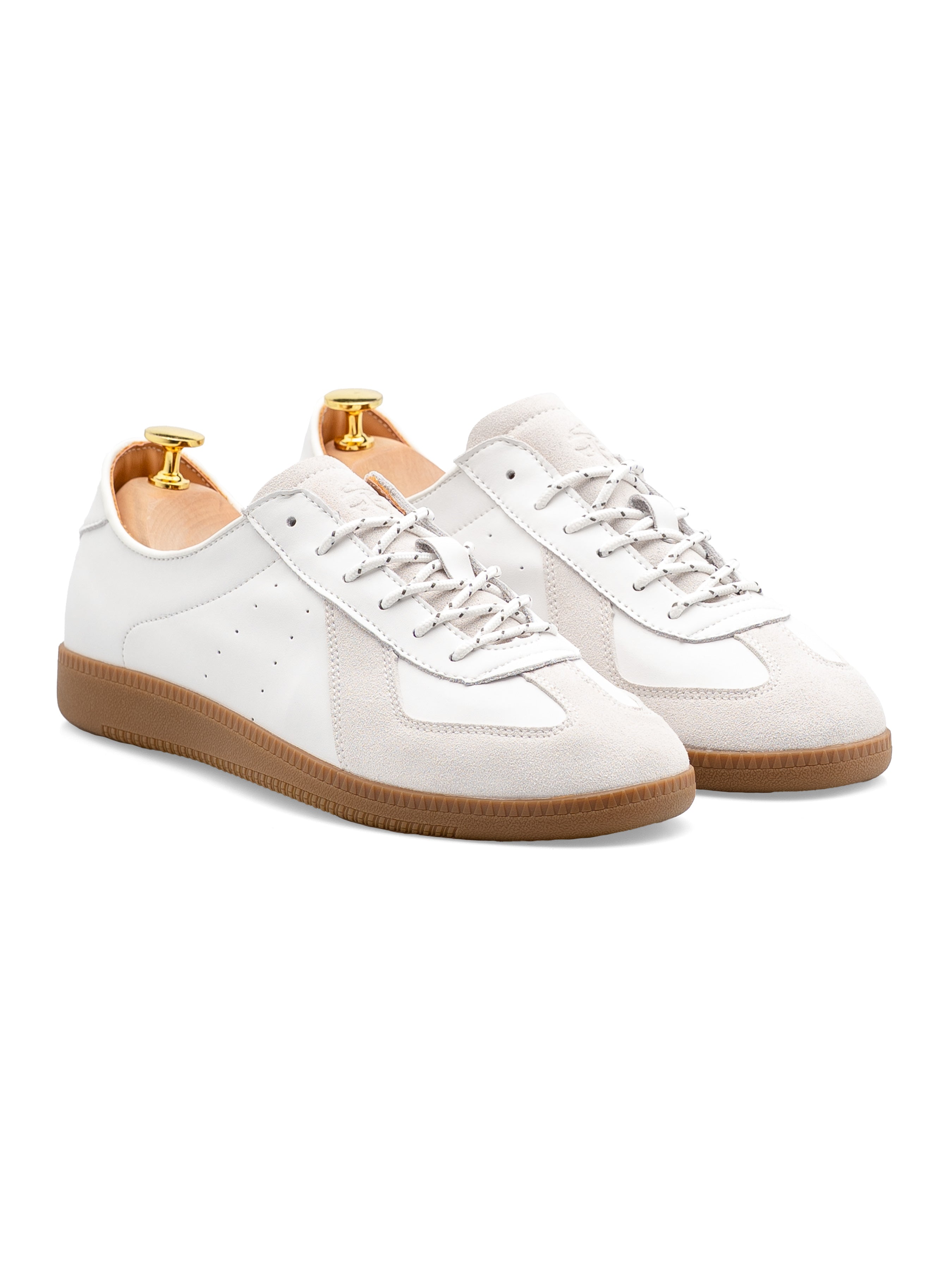 Zeve Trainer Sneaker - White Gray Suede