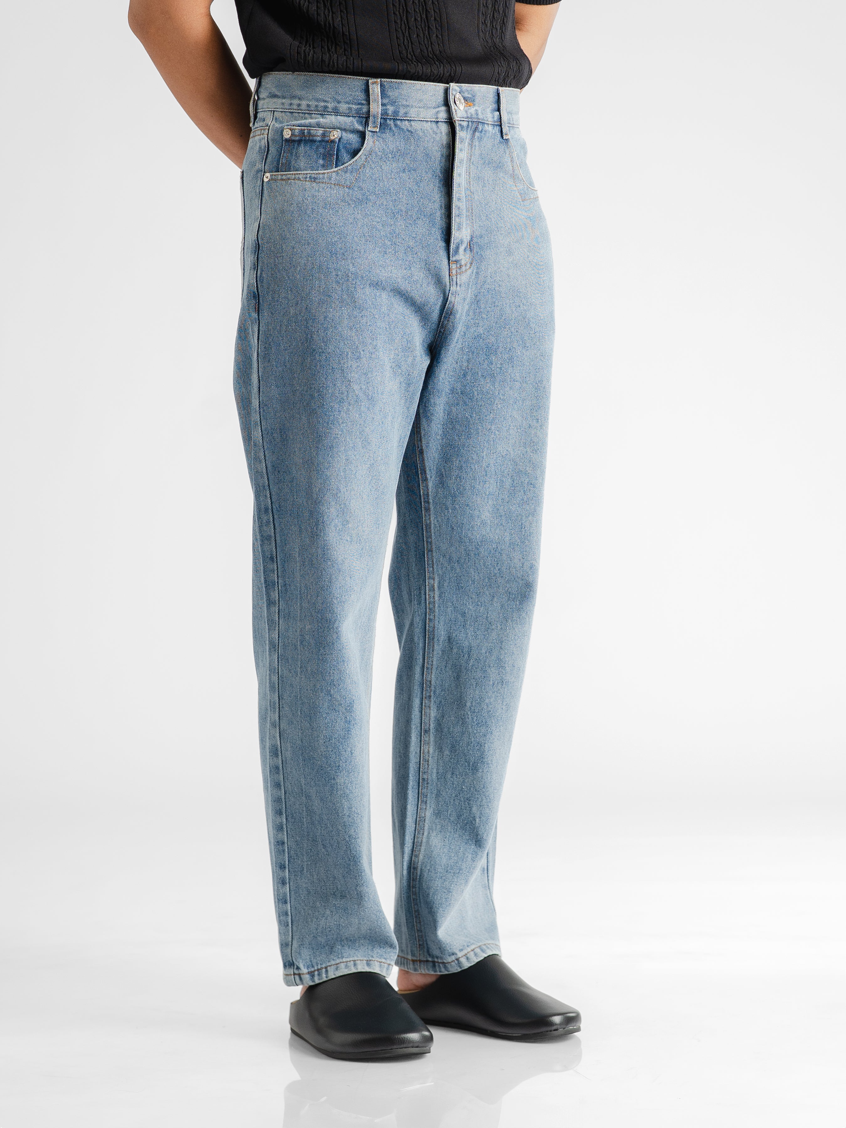 Palermo High Waisted Jeans - Light Blue (Wide Fit)