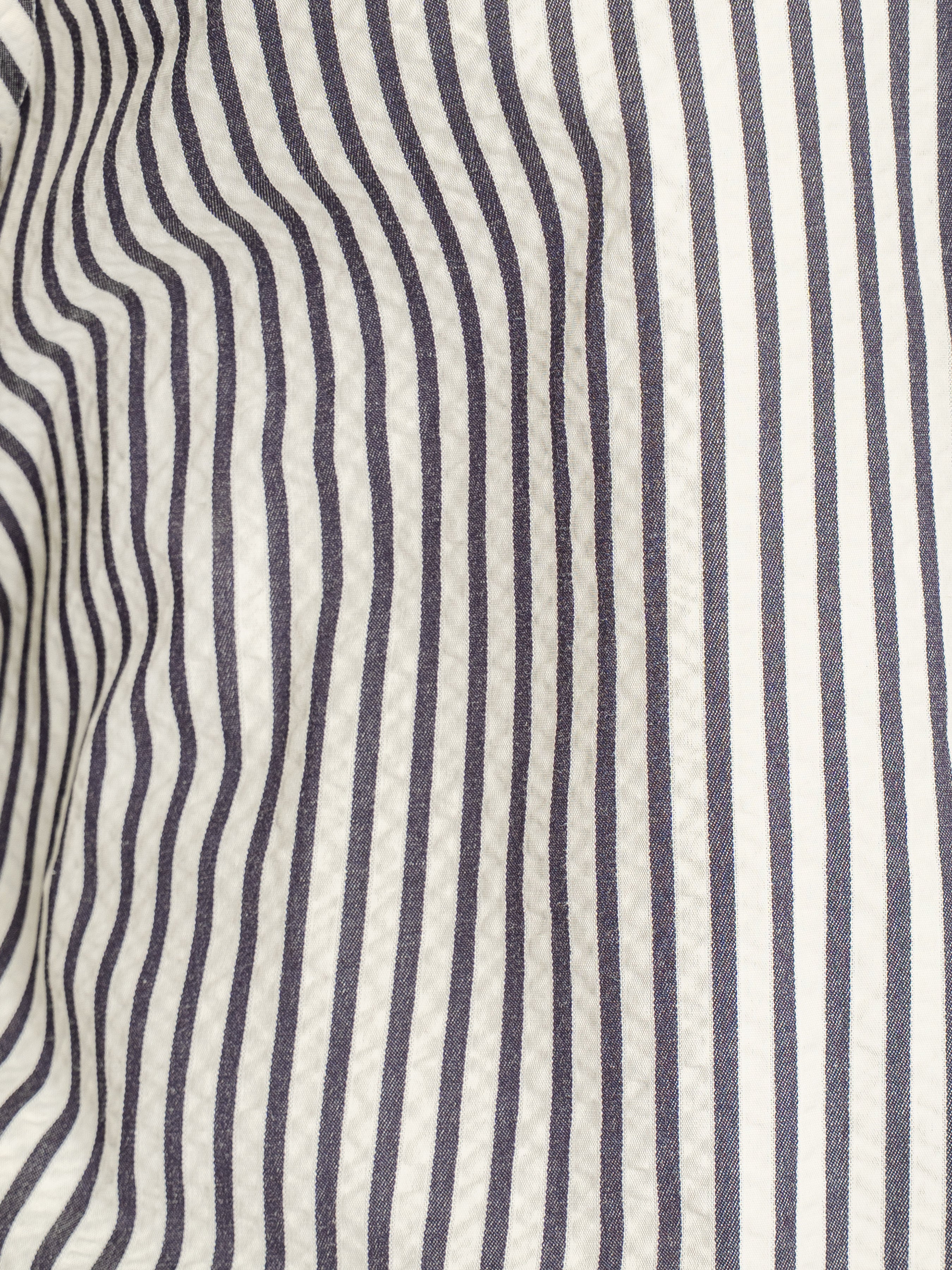 Giovanni Seersucker Shirt – Cream Blue Stripe (Button-Down Collar)