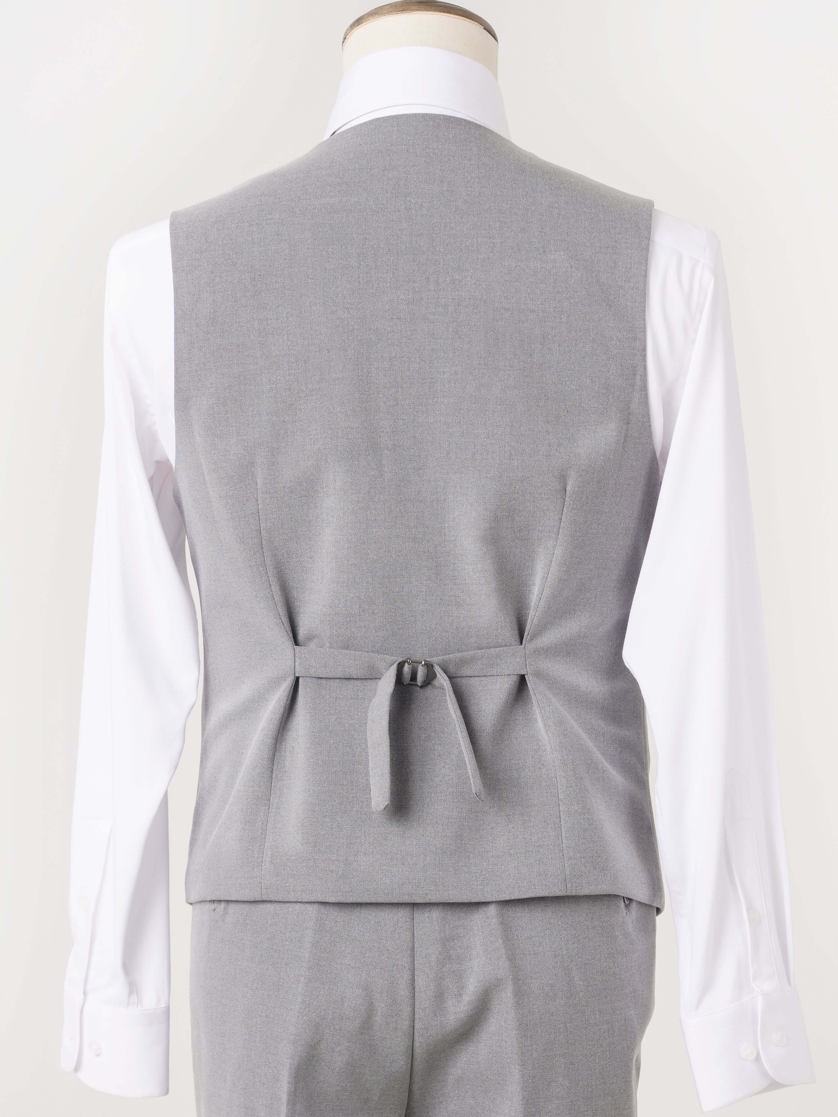 Double Row Button Vest - Grey Plain