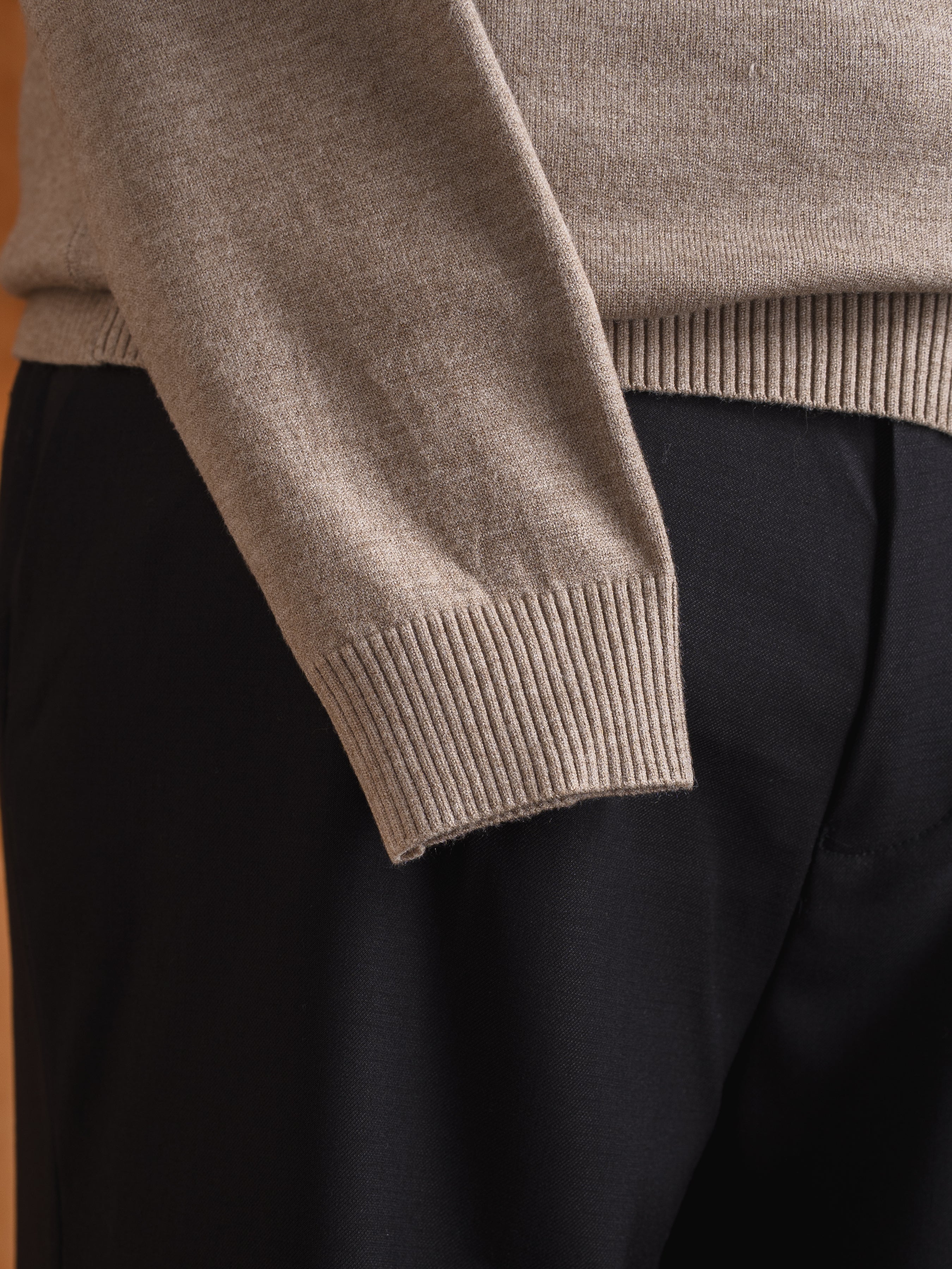 High Neck Sweater - Beige