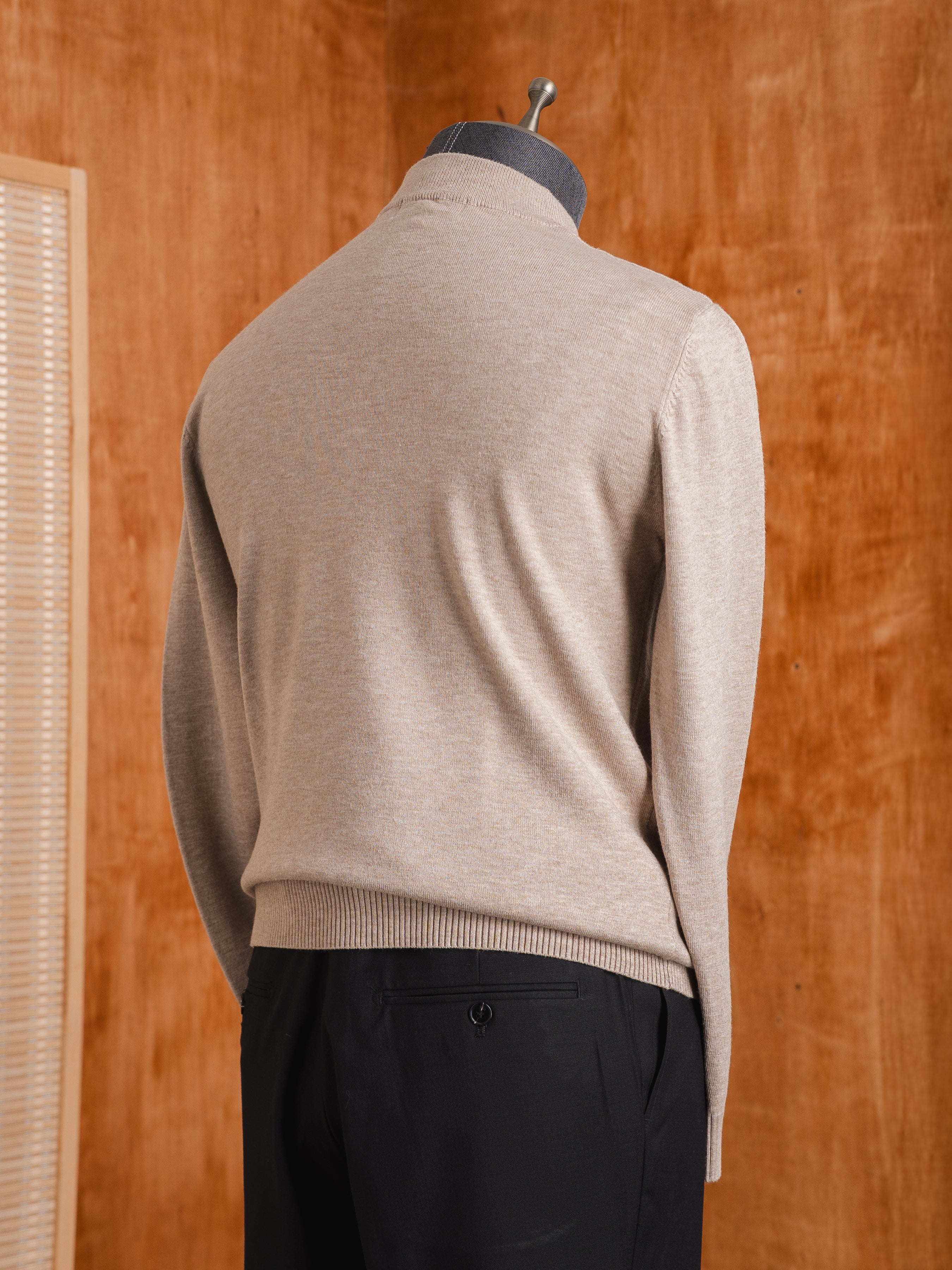 High Neck Sweater - Beige