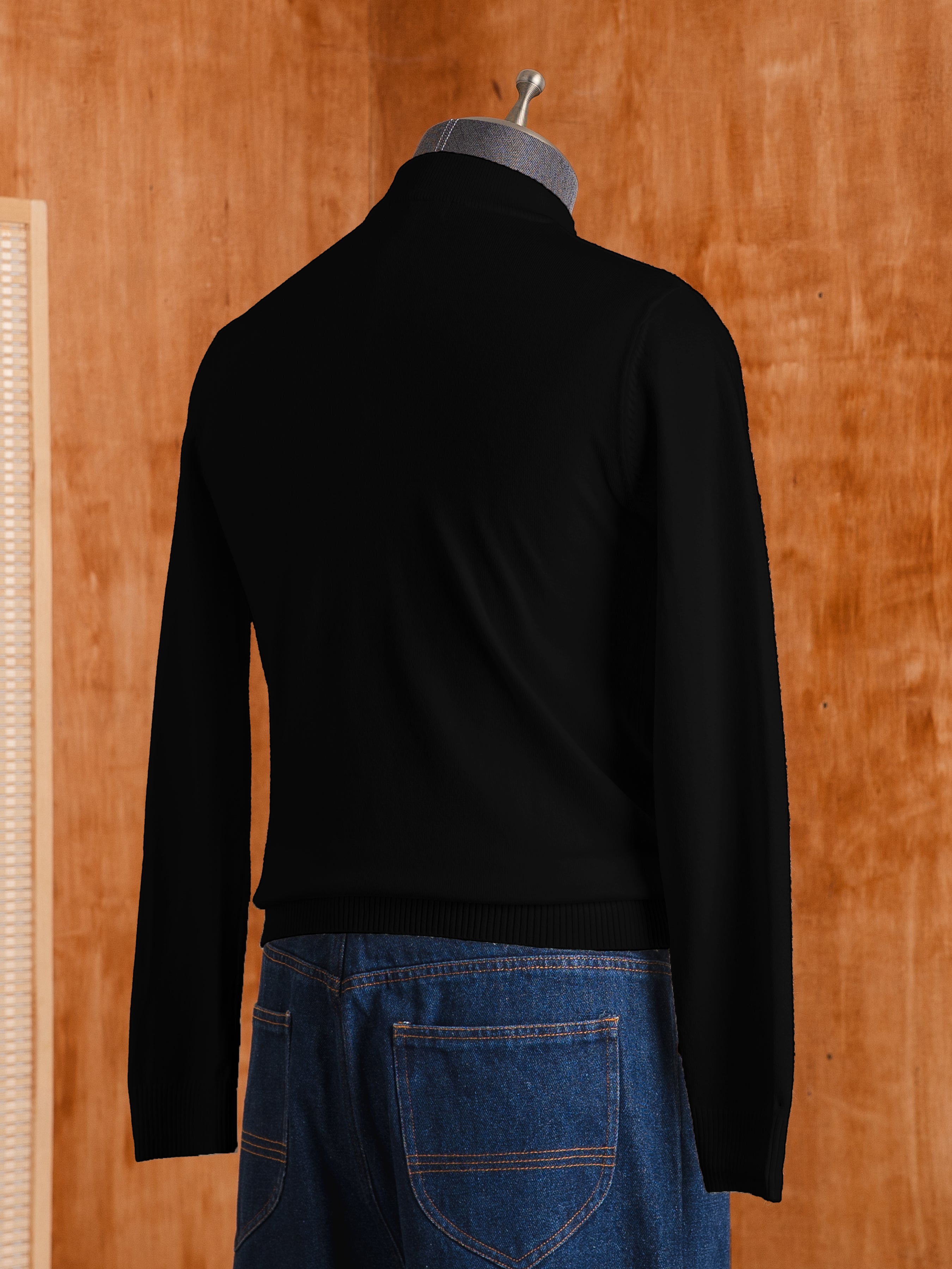 High Neck Sweater - Black