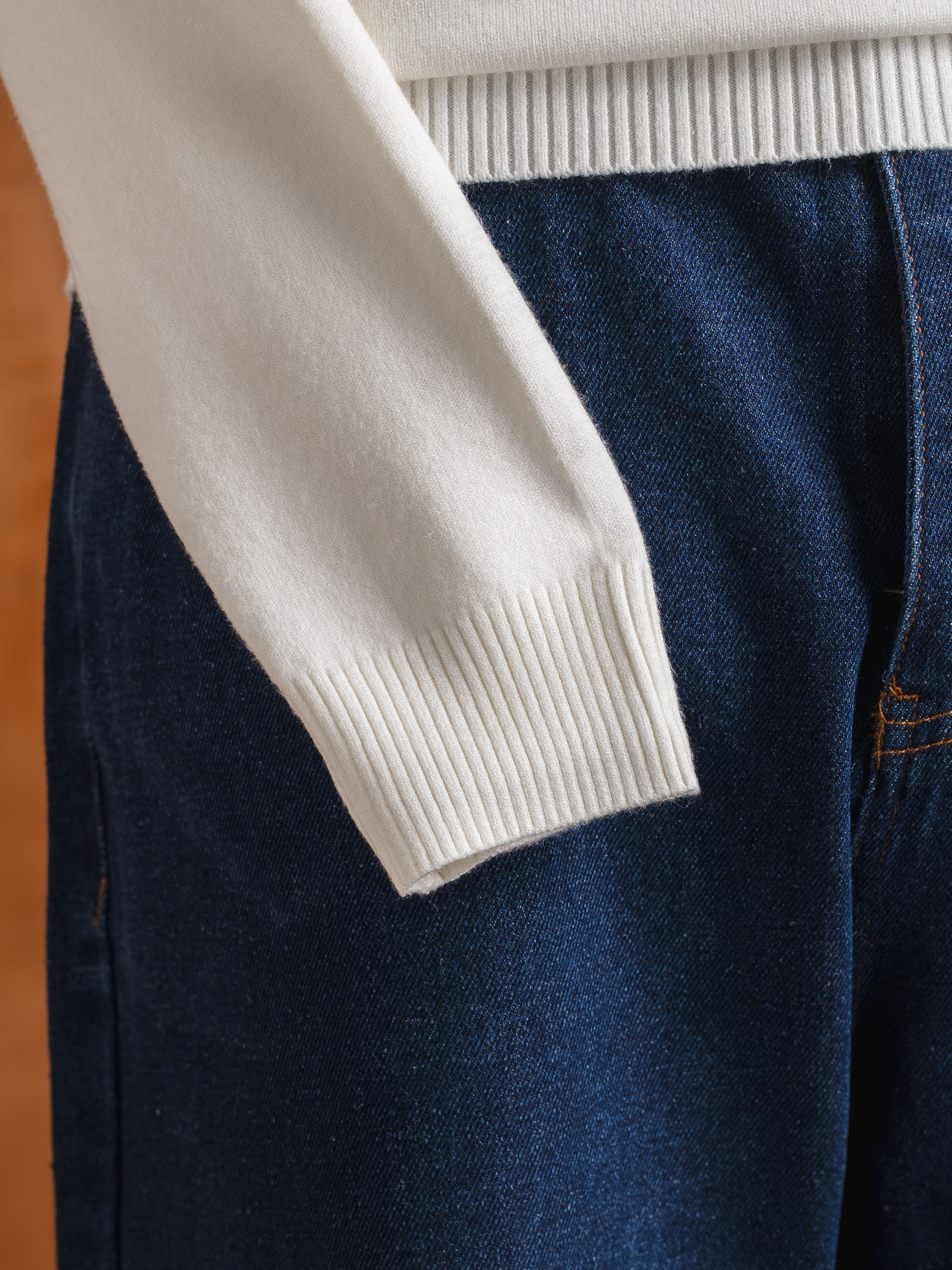 High Neck Sweater - White