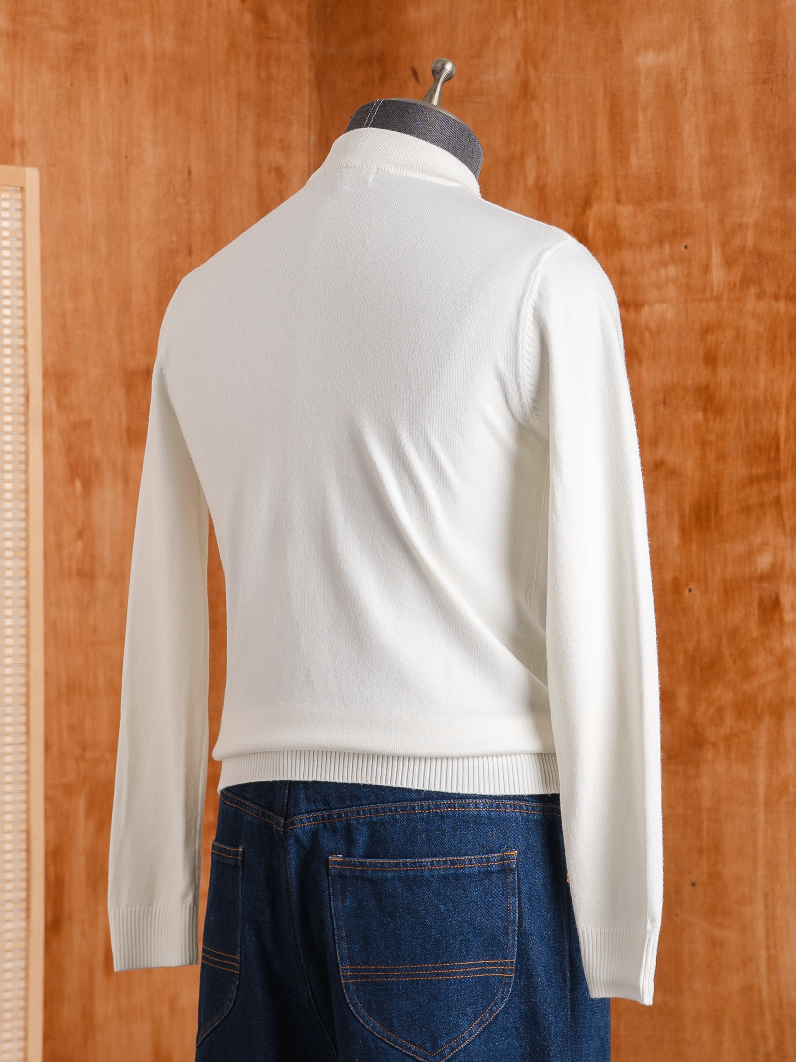 High Neck Sweater - White