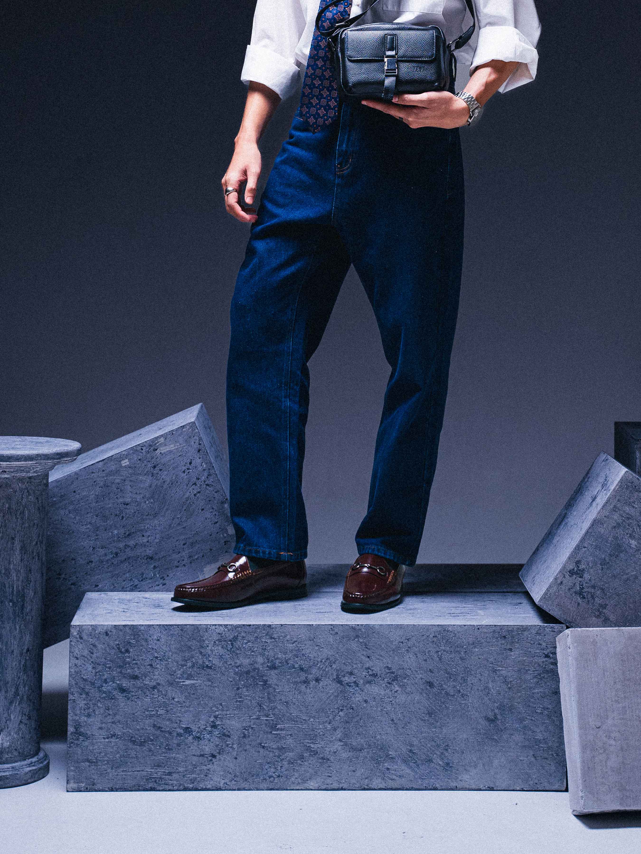 Horsebit Moccasin Loafer - Brown Polished Leather