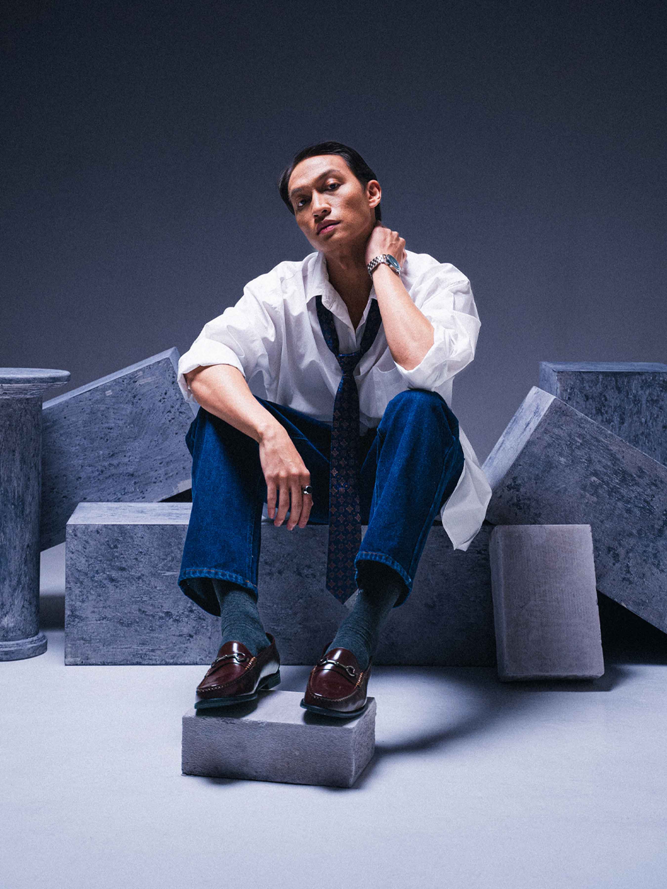 Horsebit Moccasin Loafer - Brown Polished Leather