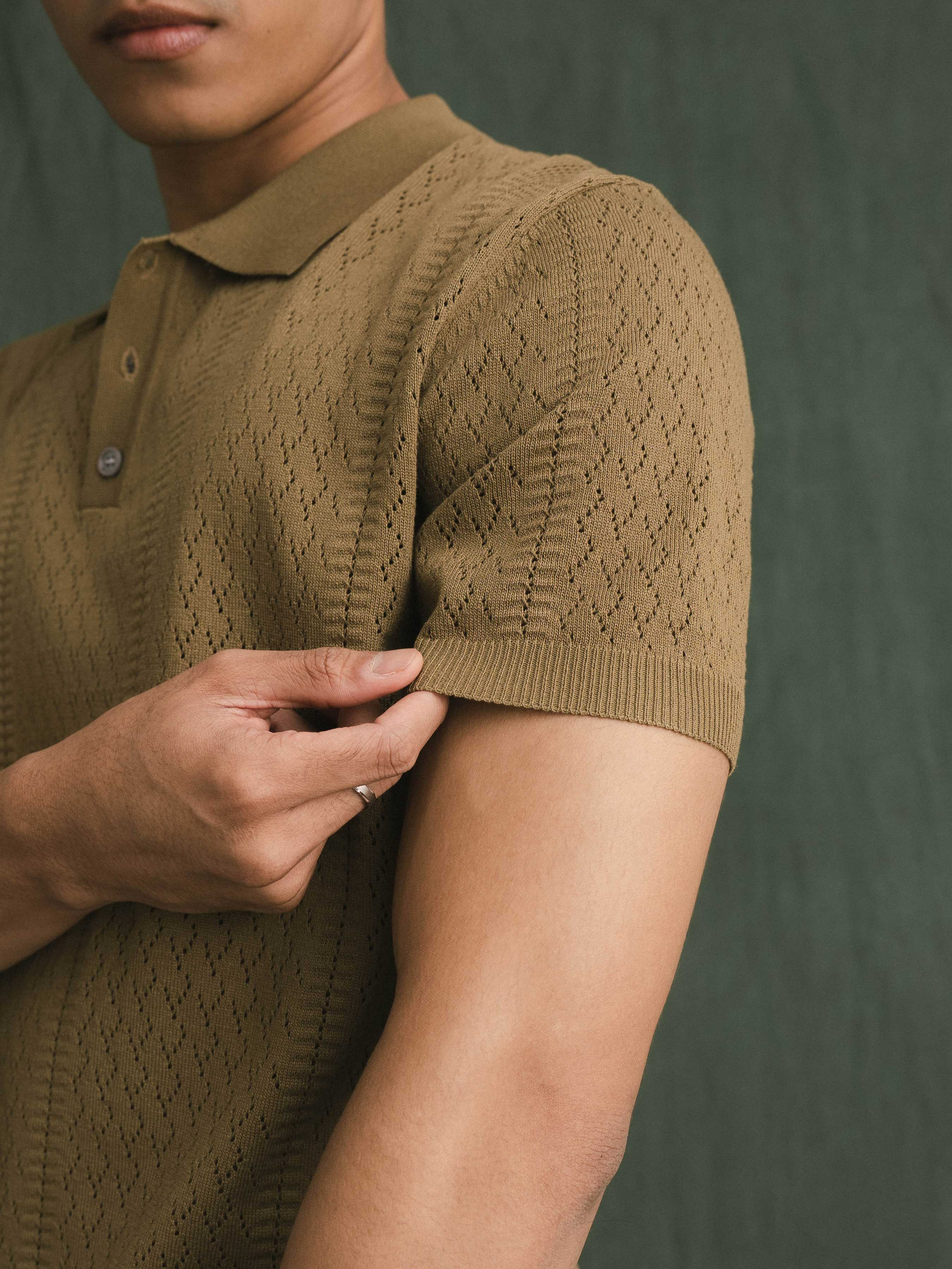 Kael Knit Polo Tee - Green