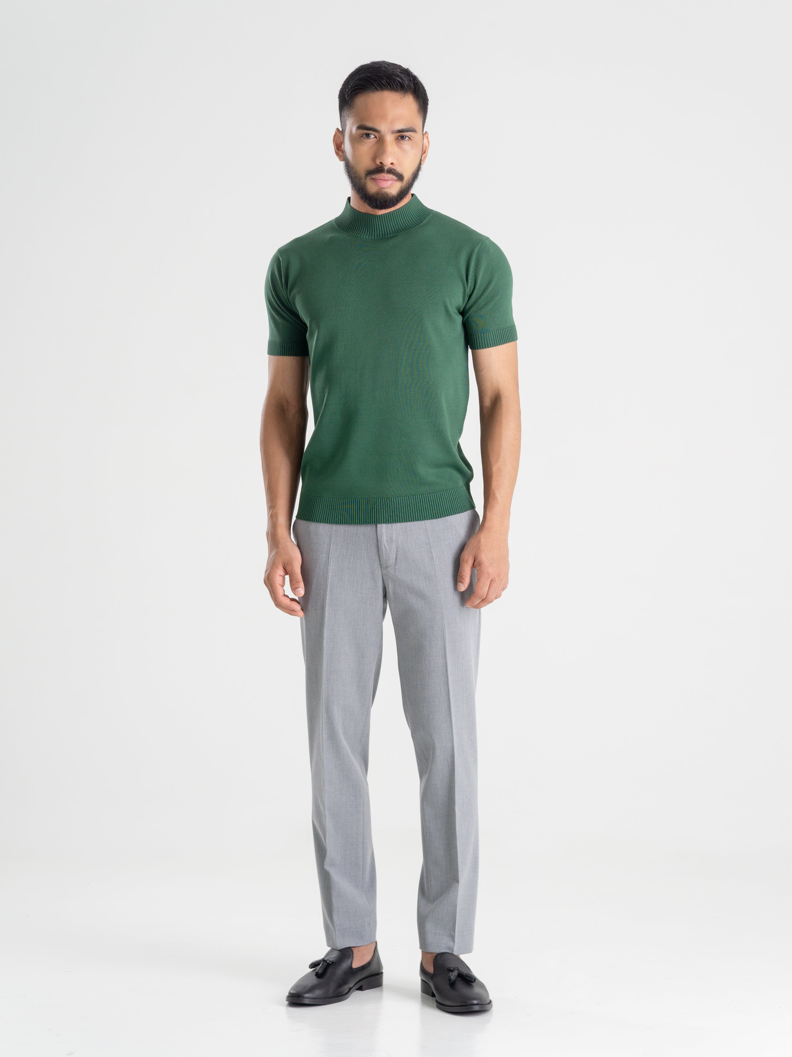 Knit-Crew-Neck-Tee-Green_02 - Zeve