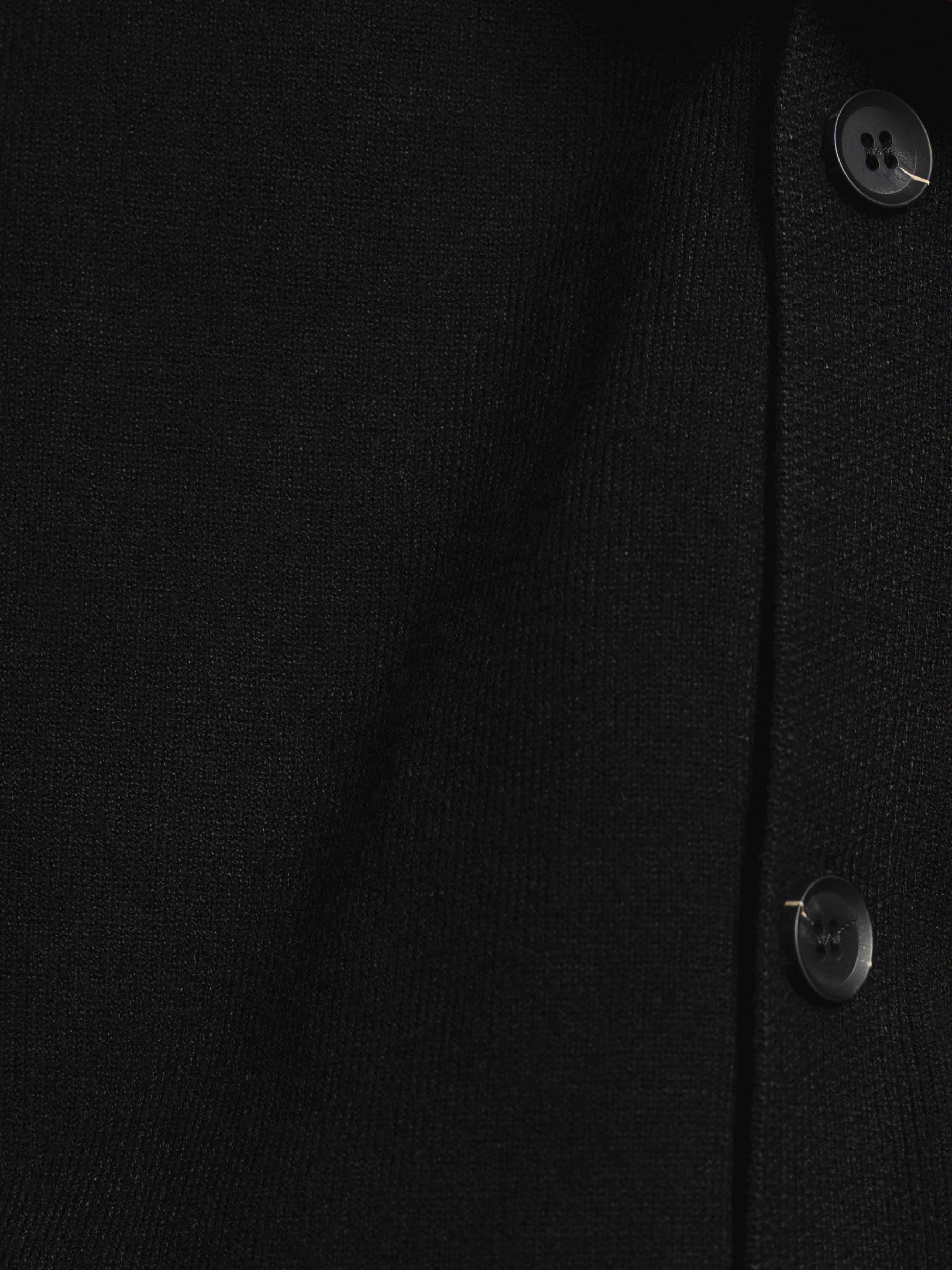 Knit Vest - Black Button-Up