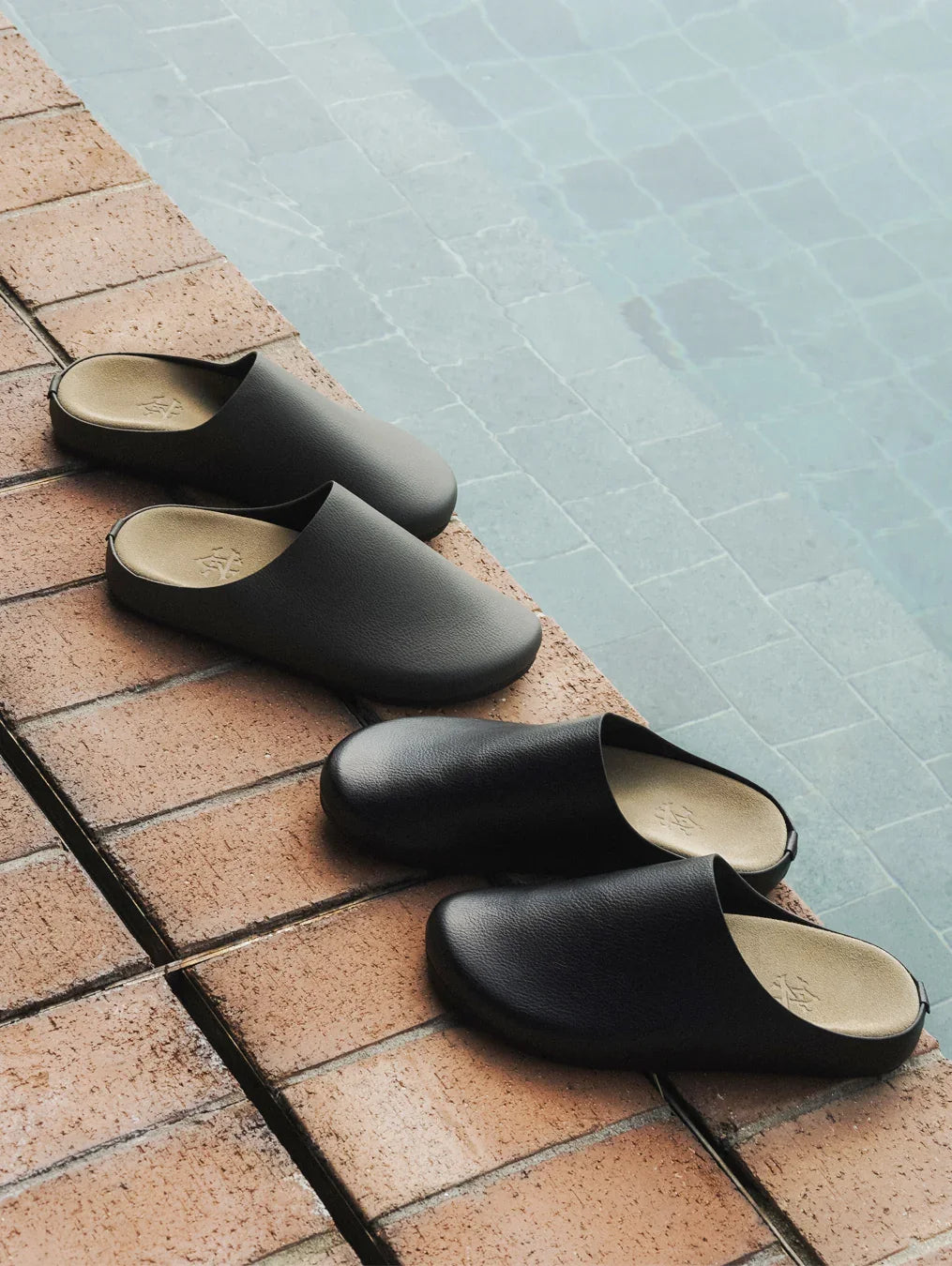 Napoli Mules - Black Pebble Grain Leather
