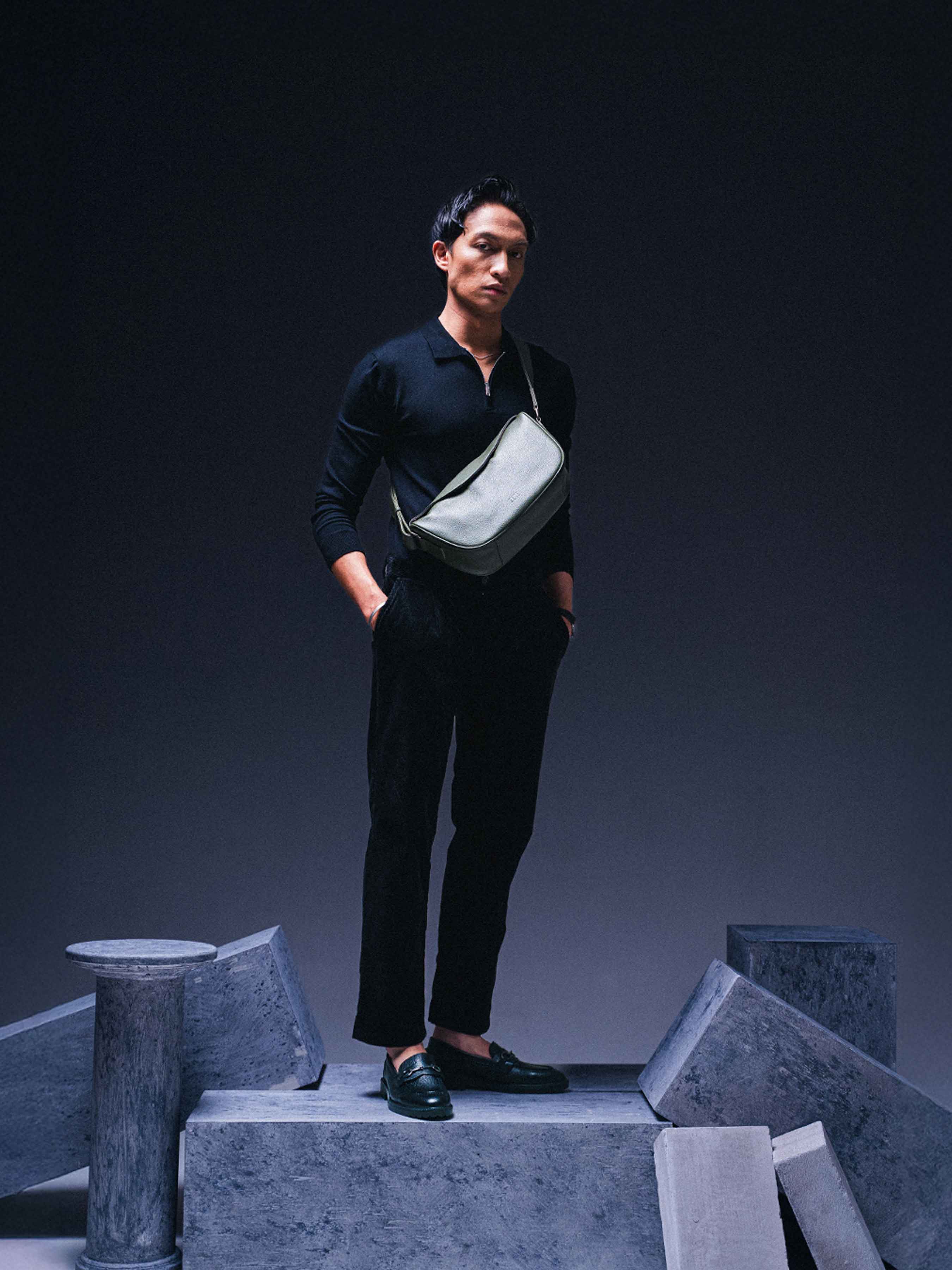 Leone Crossbody Bag - Olive Green Pebble Grain Leather