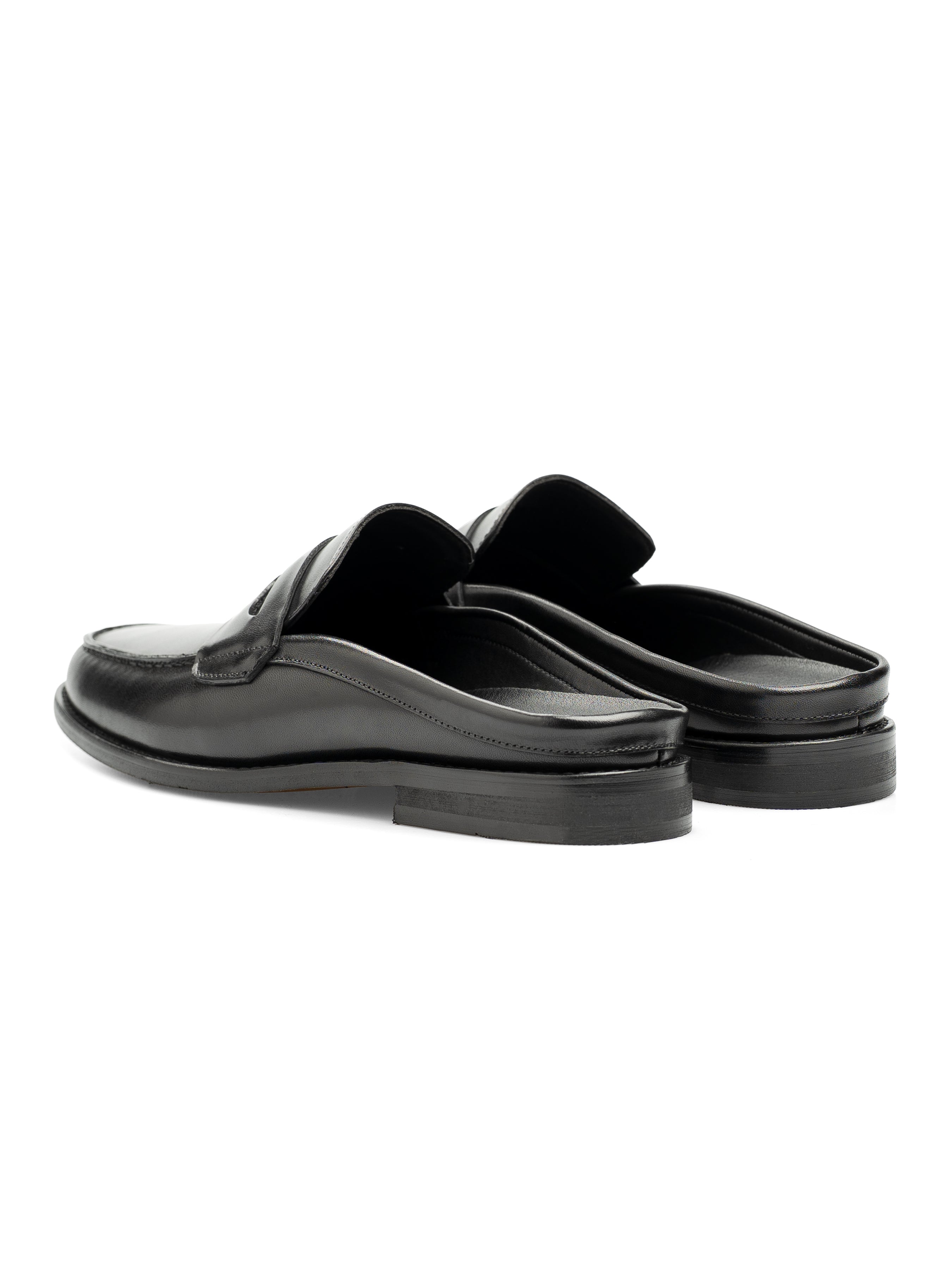 Levan Mules - Solid Black Leather