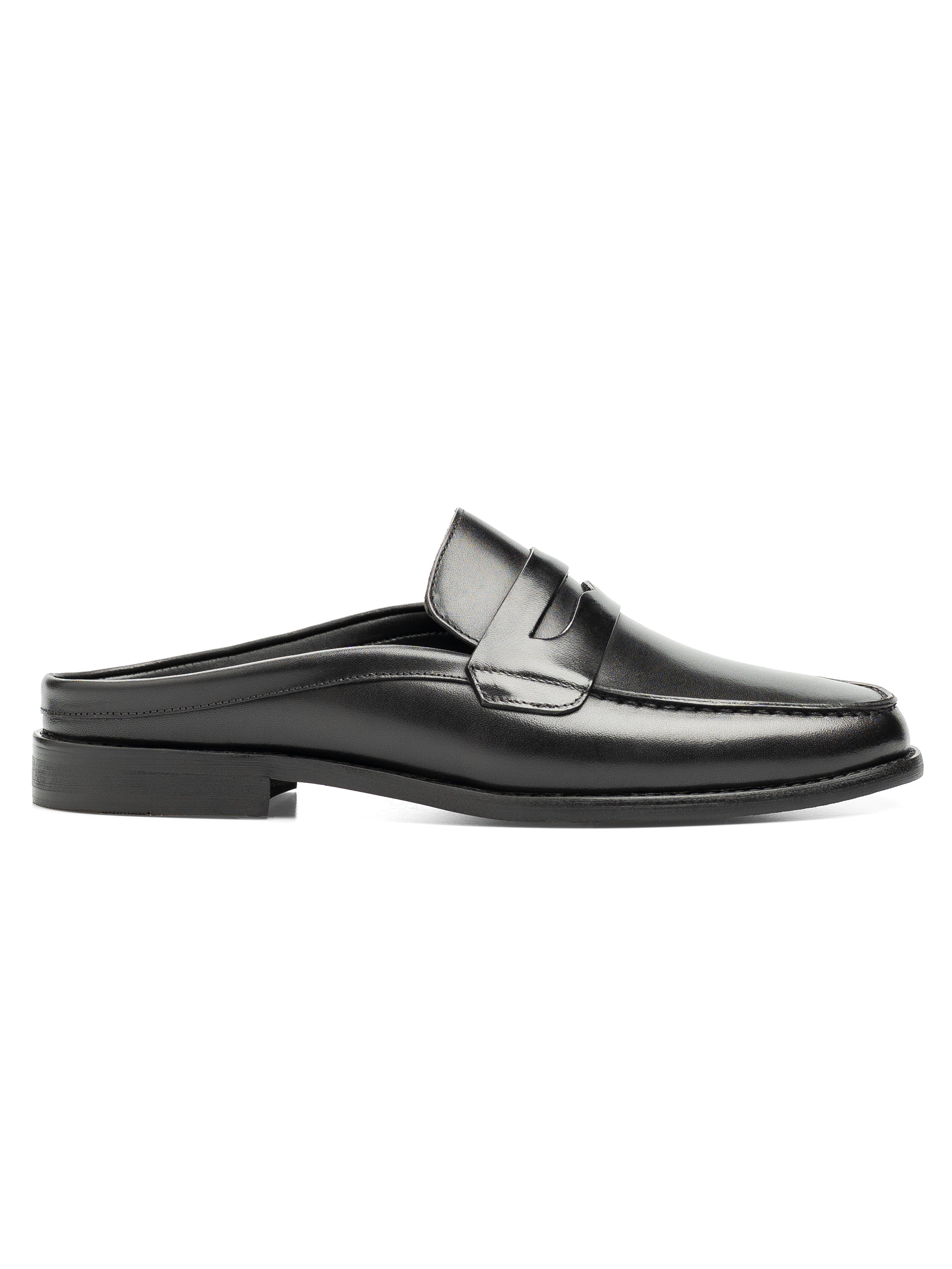 Levan Mules - Solid Black Leather