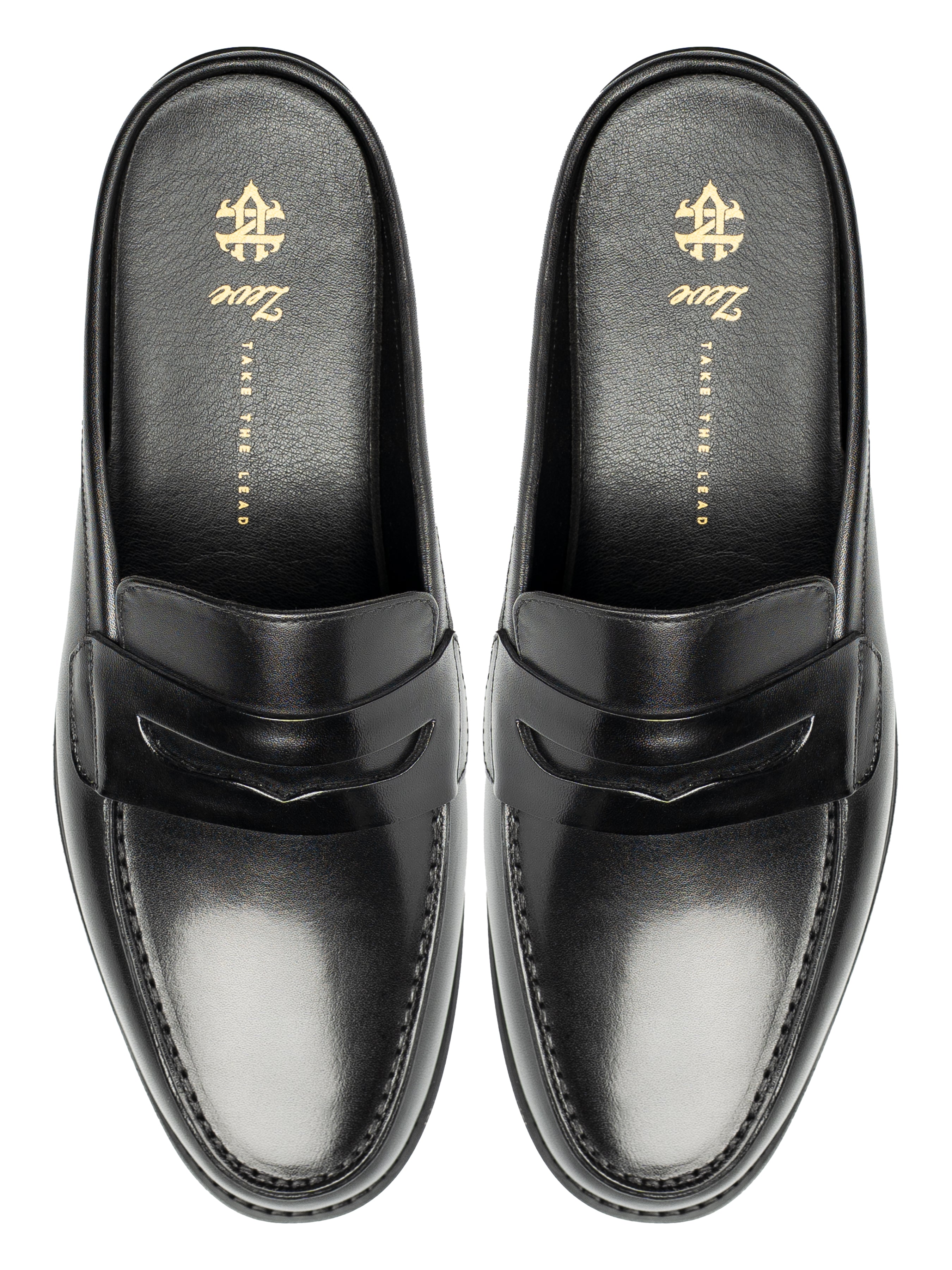Levan Mules - Solid Black Leather