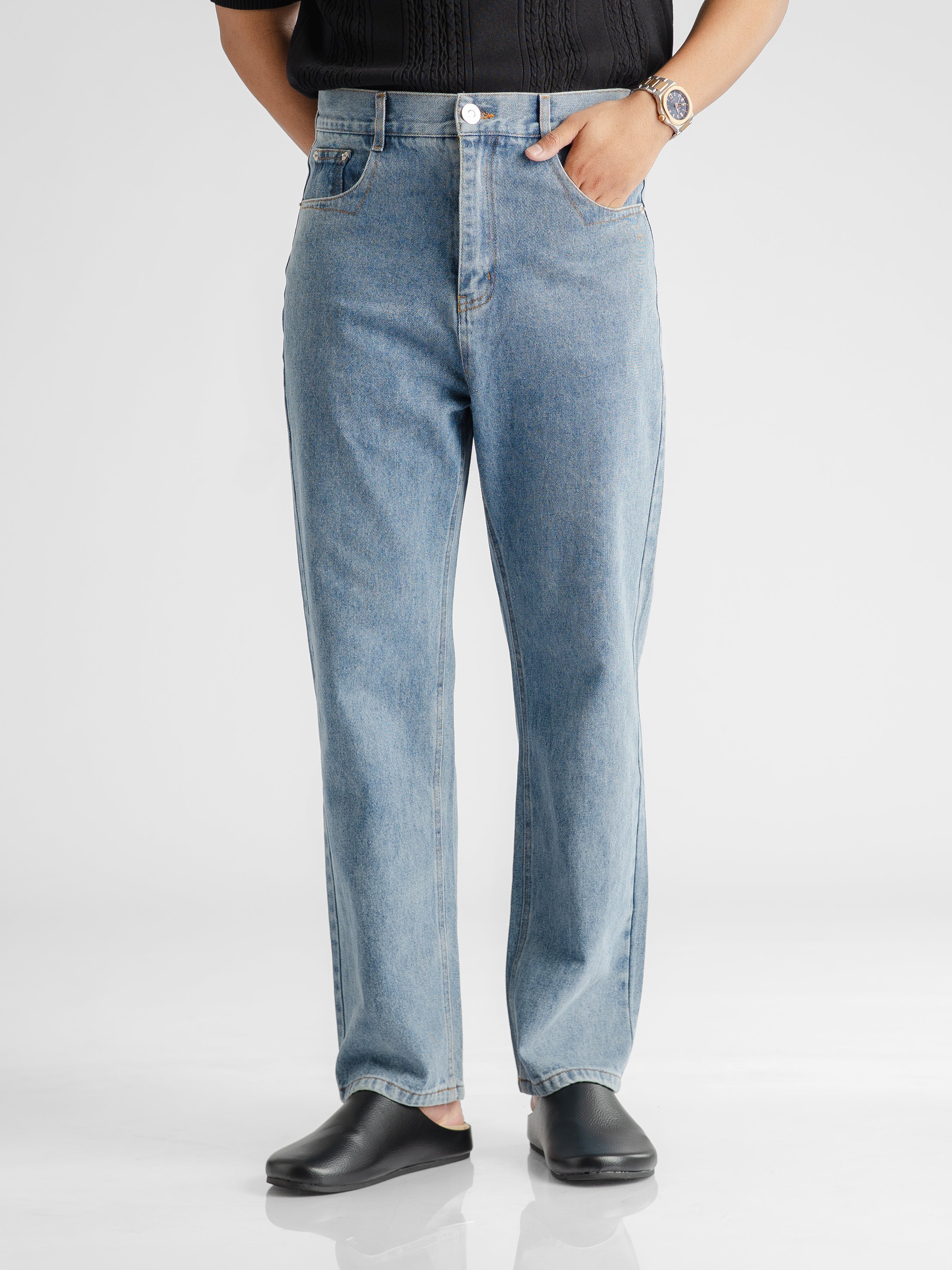 Palermo High Waisted Jeans - Light Blue (Wide Fit)