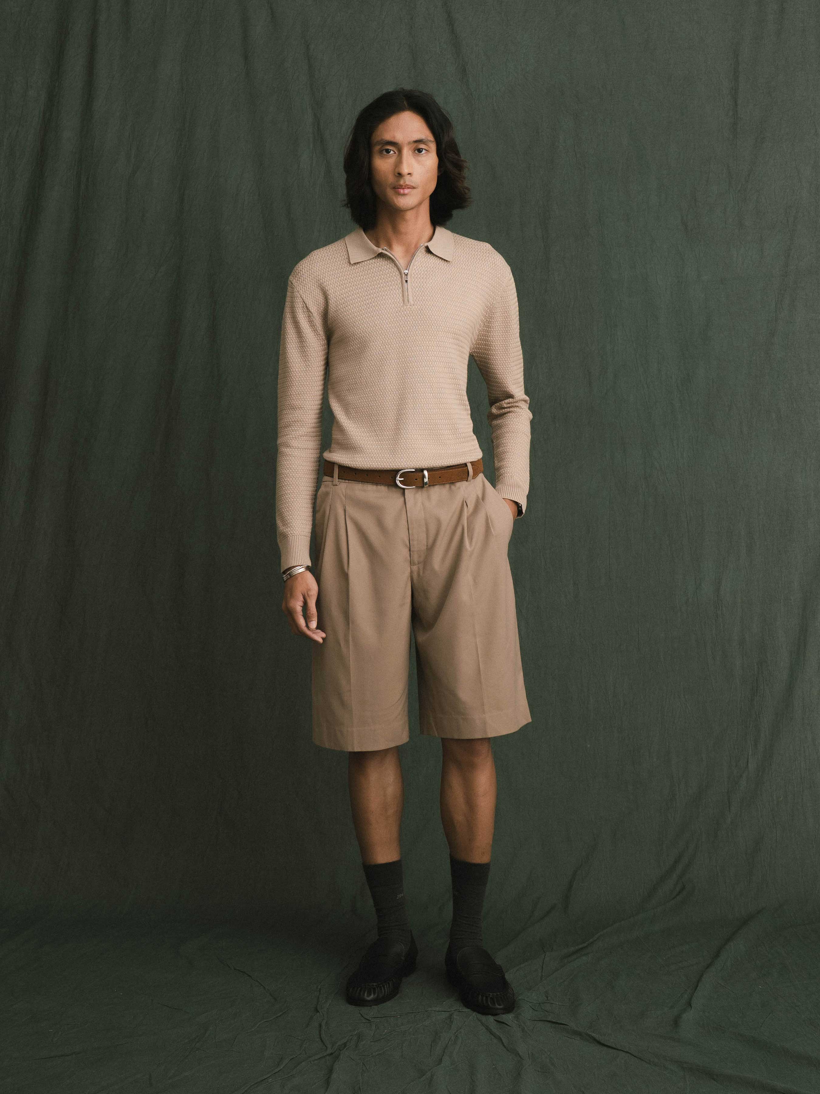 Marcel Knit - Beige Quater-Zip