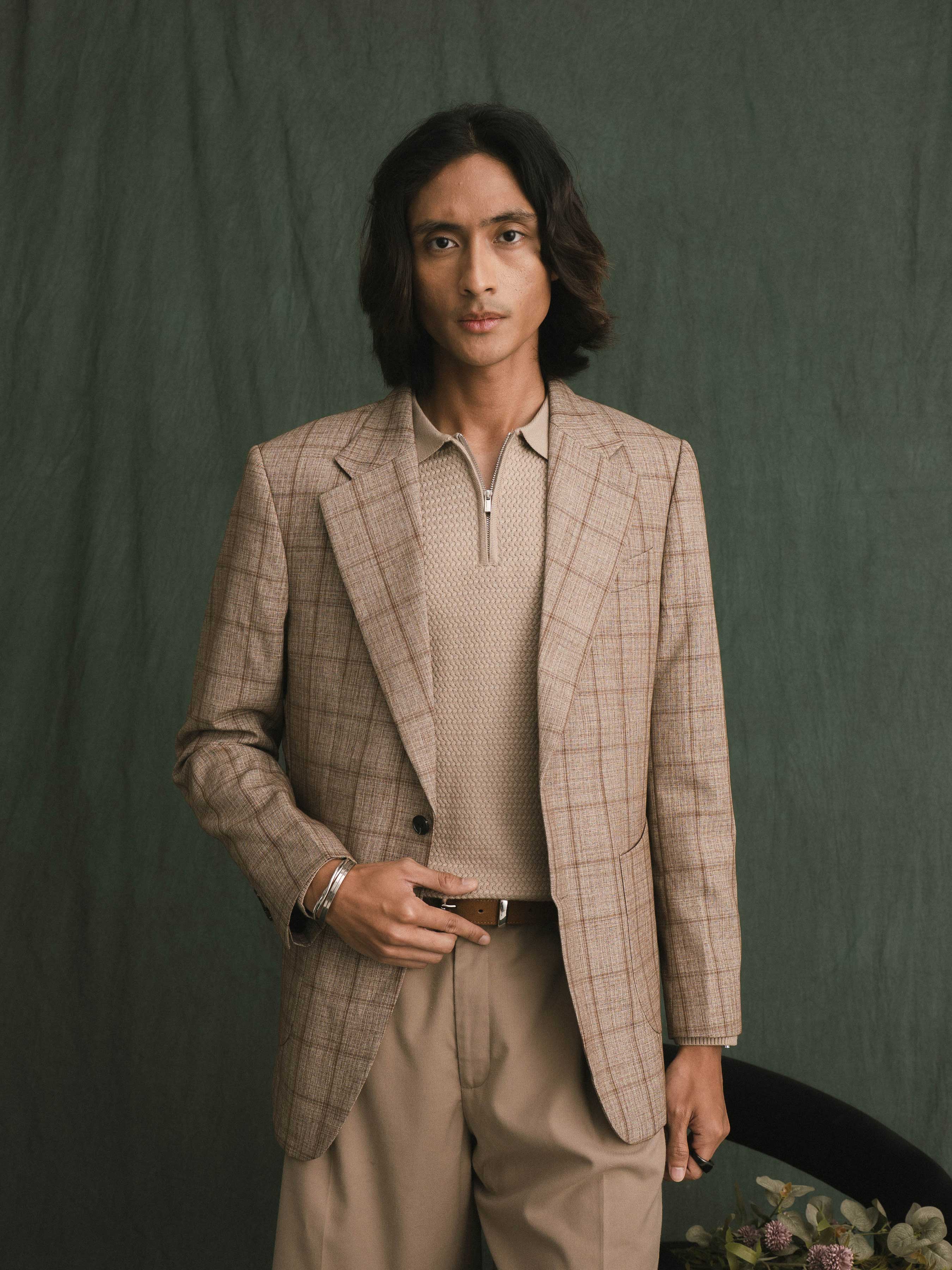 Marcel Knit - Beige Quater-Zip