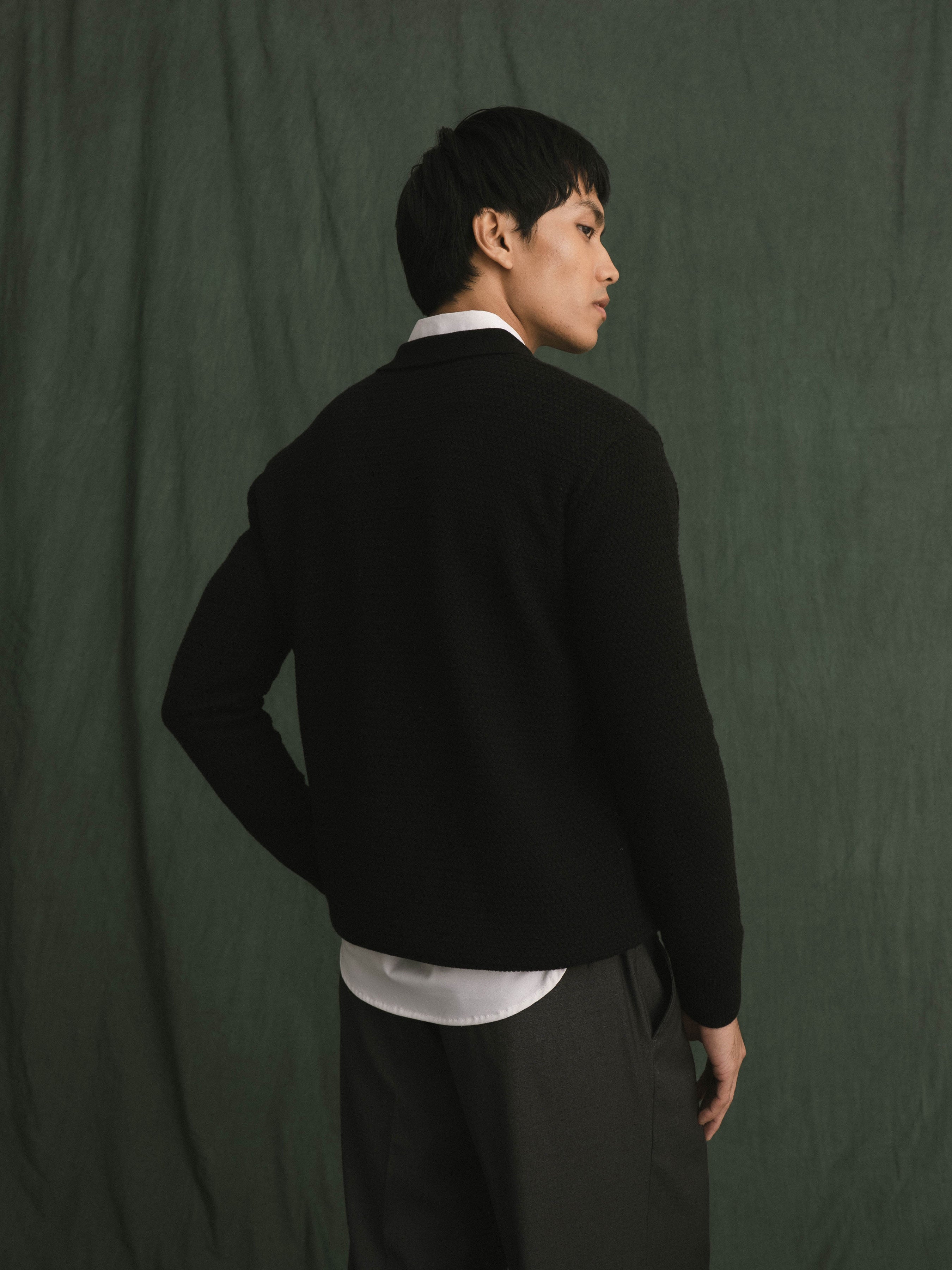 Marcel Knit - Black Quater-Zip