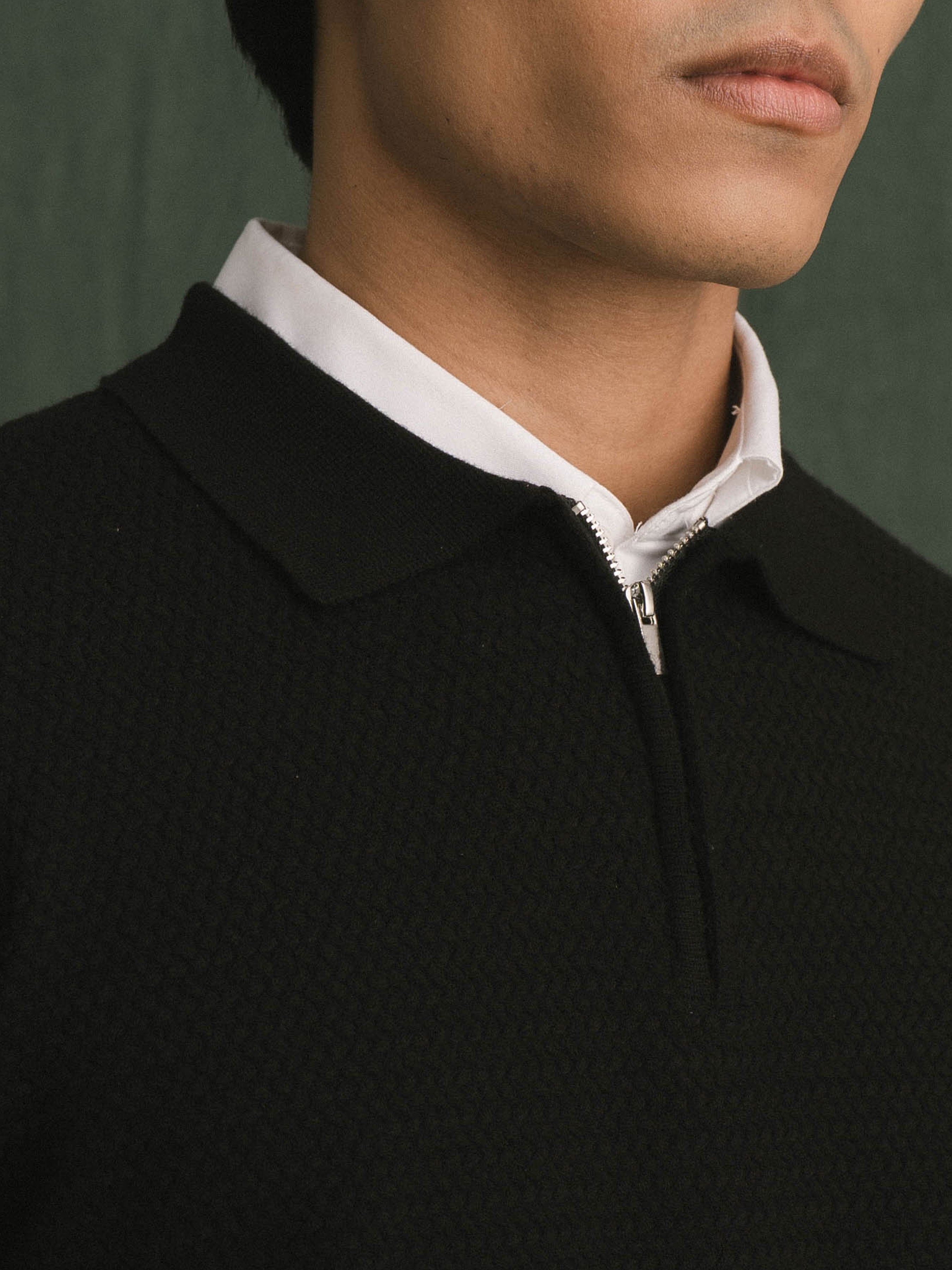 Marcel Knit - Black Quater-Zip