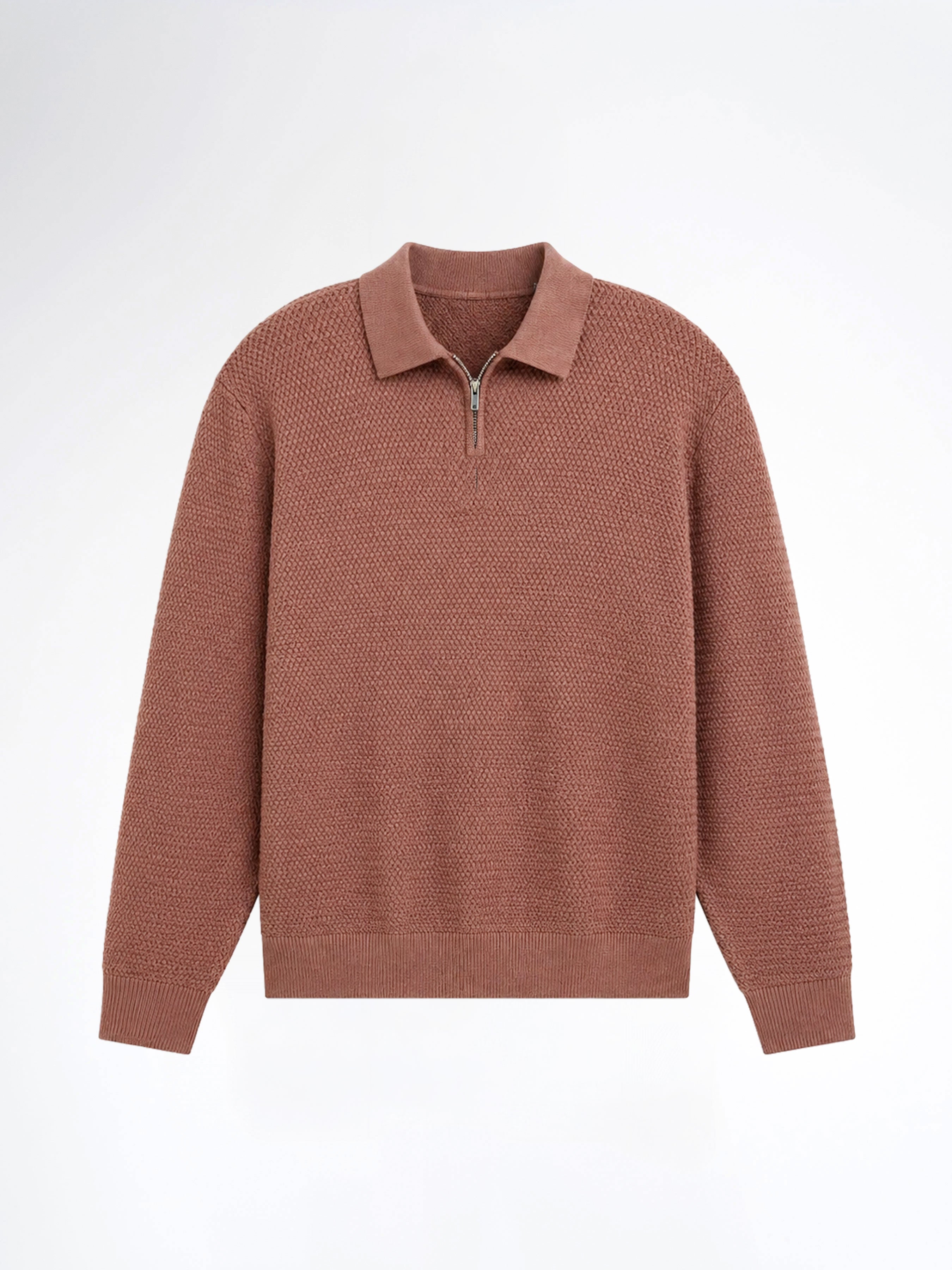 Marcel Knit - Mocha Quater-Zip