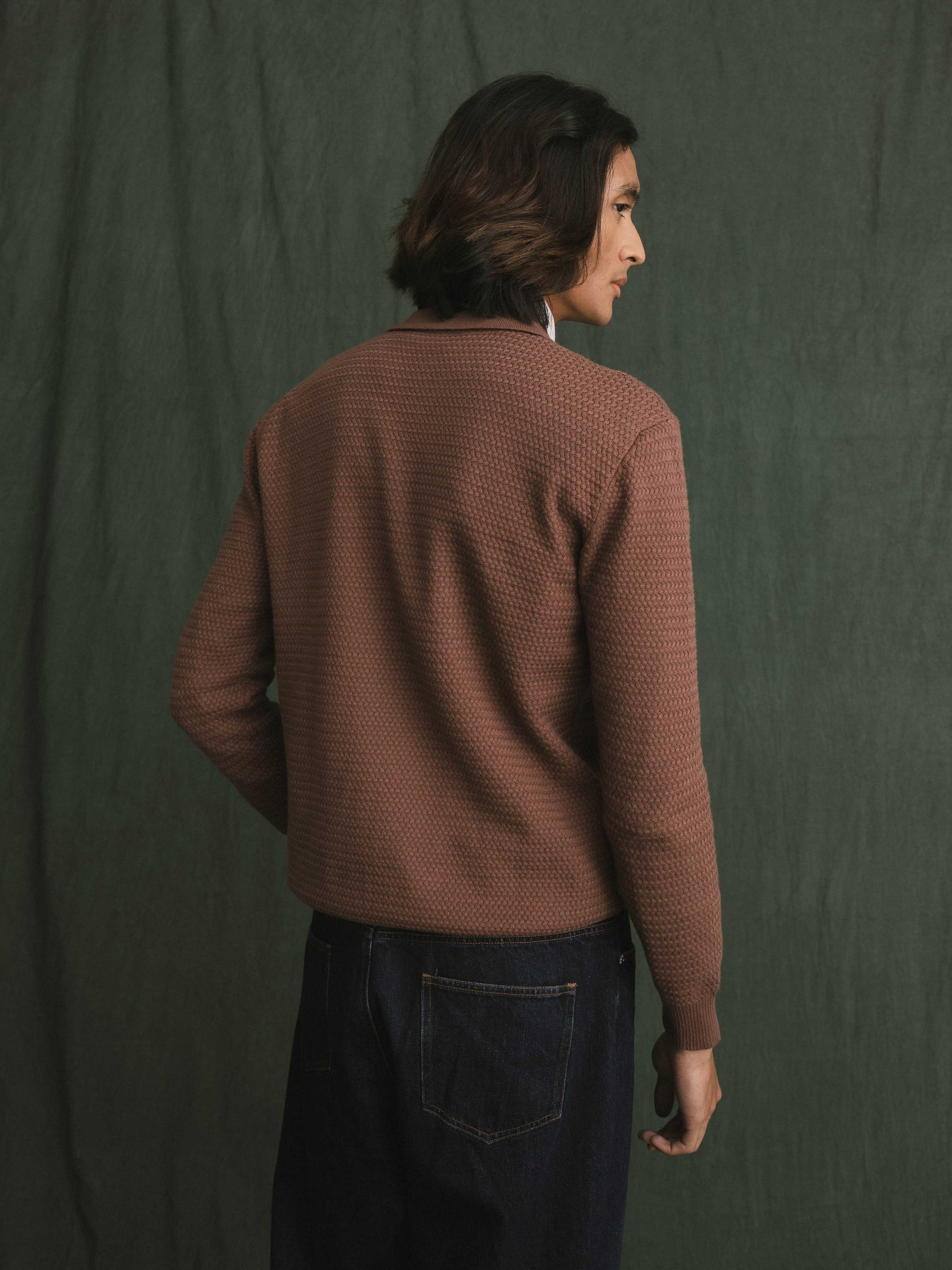 Marcel Knit - Mocha Quater-Zip