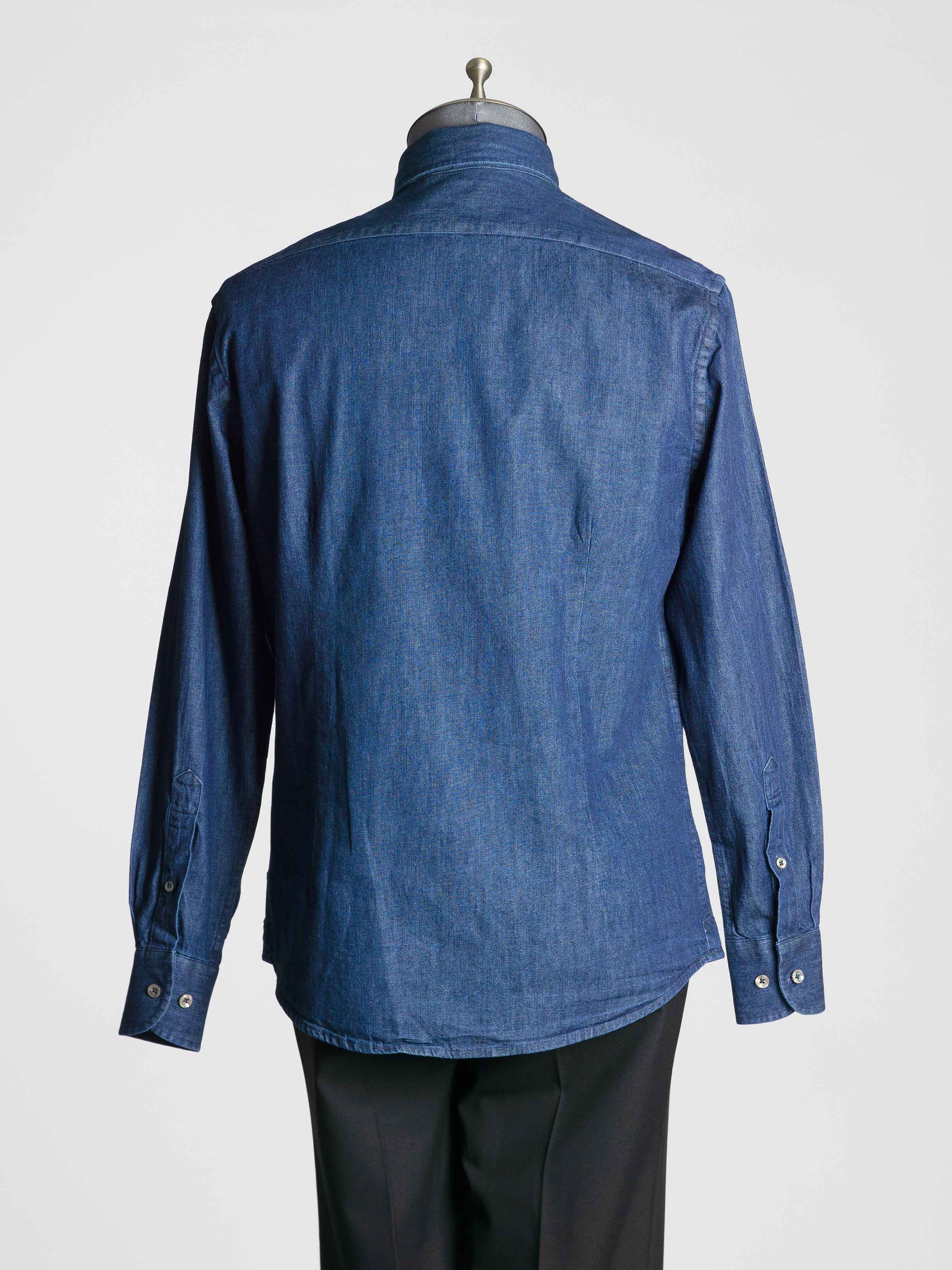 Mateo-Denim-Shirt-Dark-Blue-Windsor-Collar-Back_8915f03d-e620-4d69-ac7e-0088cd71cede - Zeve