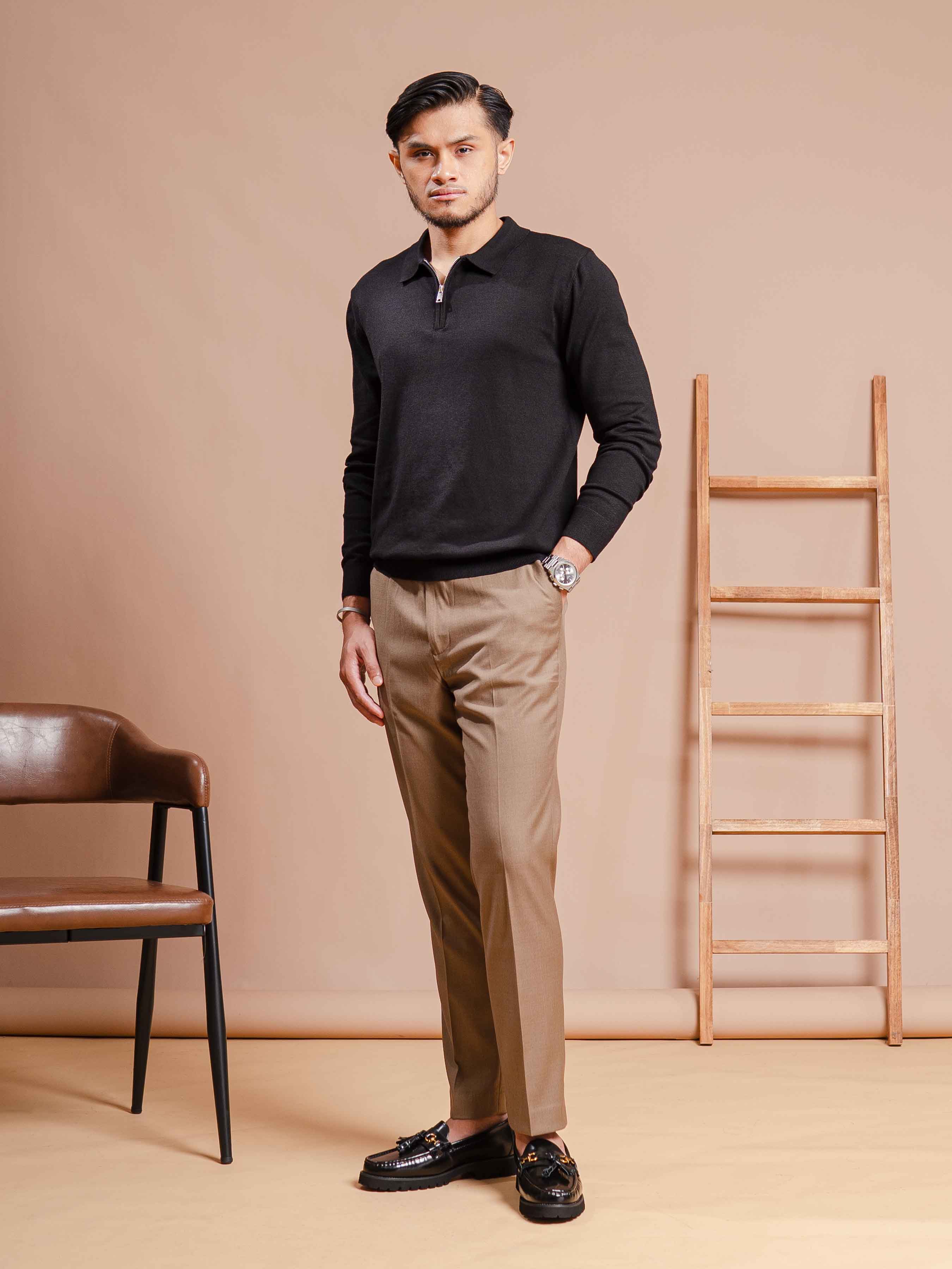Milano Knit - Black Quarter-Zip