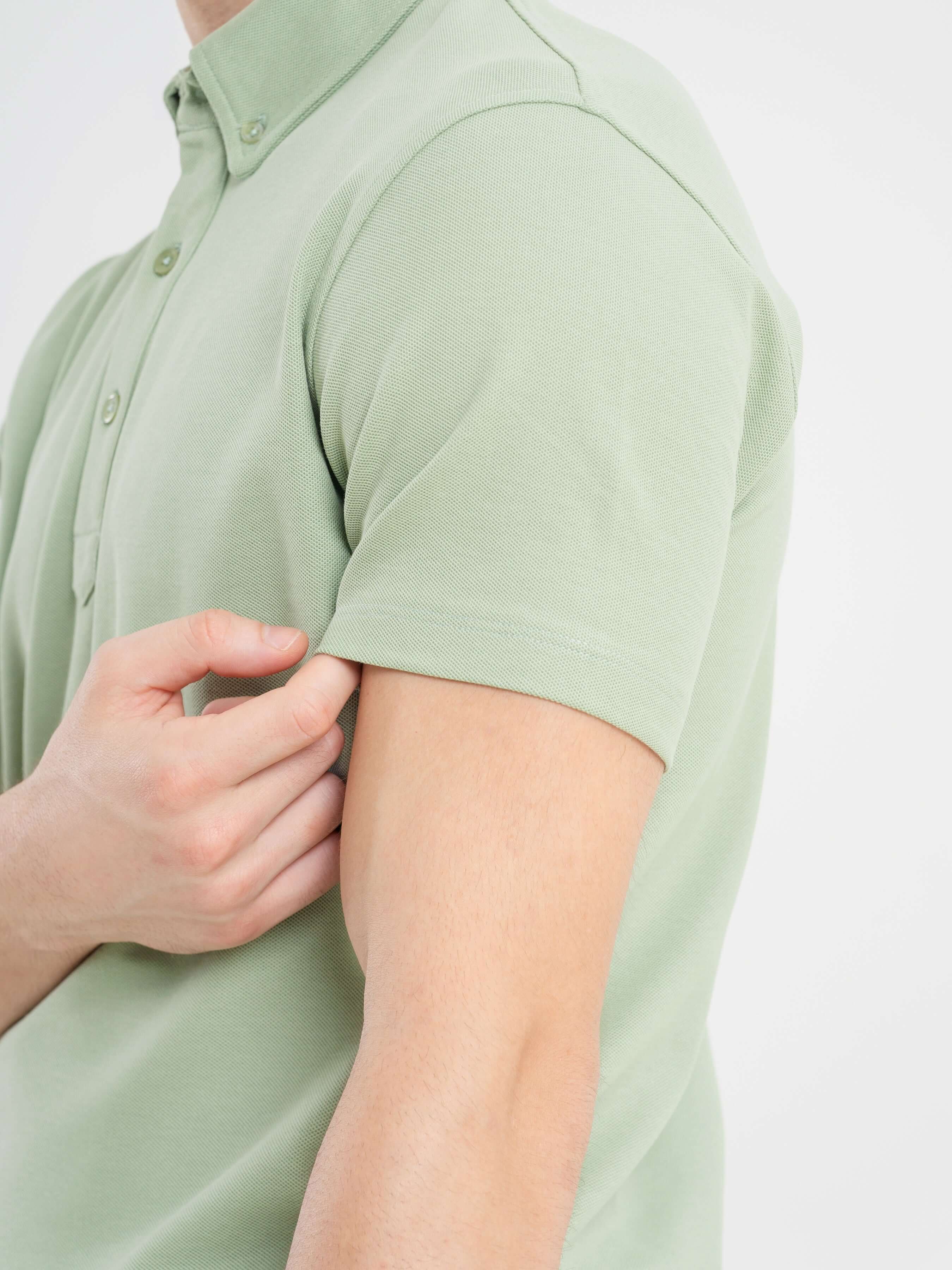 Dante Polo Button Down Short Sleeve - Moss Green